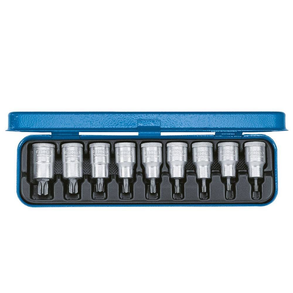 Gedore Bit- und Steckschlüsselset Steckschlüssel-Bit-Einsatz-Set 1/2″ 9tlg