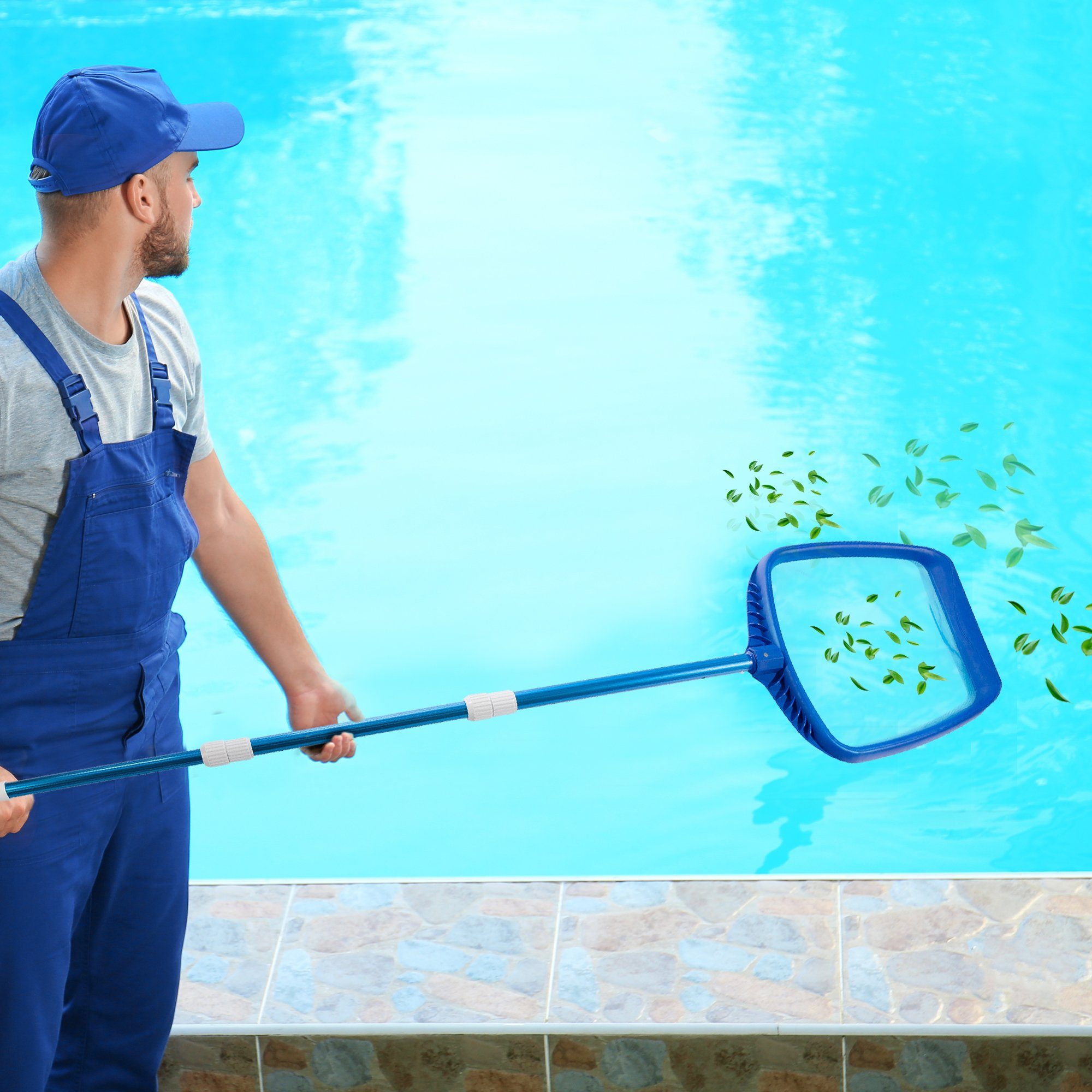 Arebos Poolbürste Poolkescher mit Teleskopstange, Poolreinigung günstig online kaufen