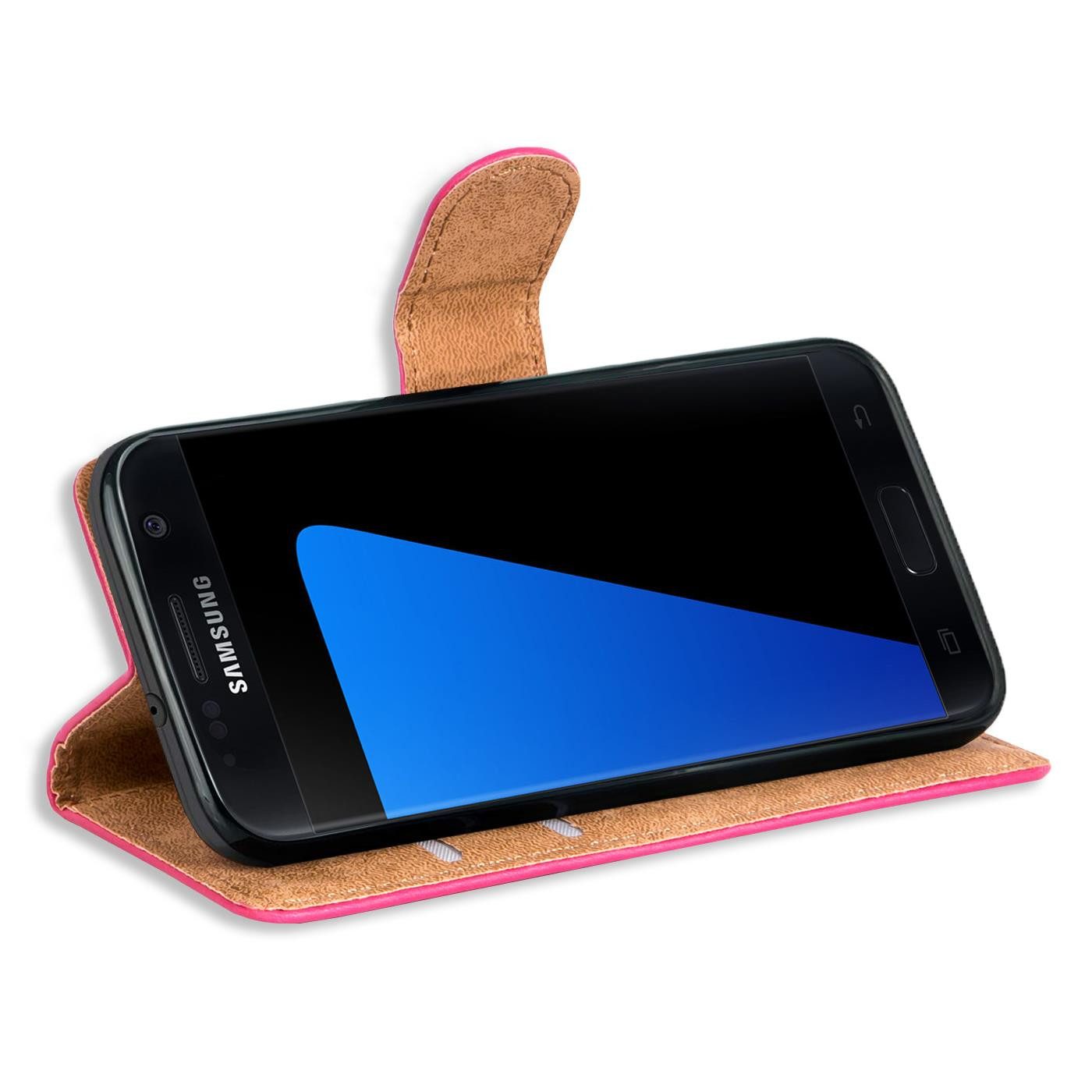CoolGadget Handyhülle Book Case Handy Tasche für Samsung Galaxy S7 Edge 5,5 Zoll, Hülle Klapphülle Flip Cover für Samsung S7 Edge Schutzhülle stoßfest