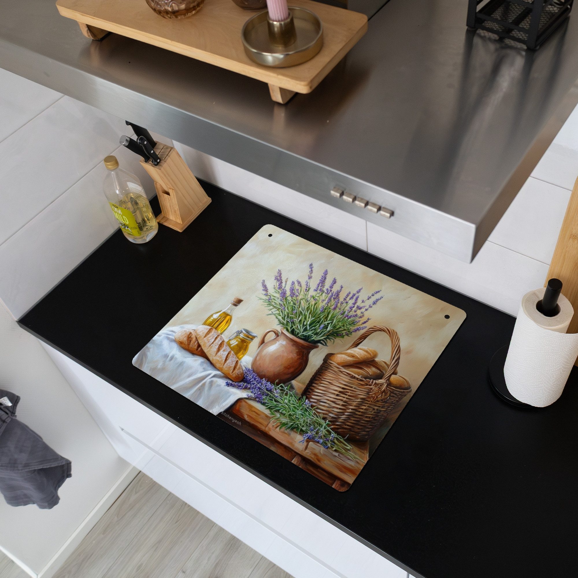 KitchenYeah Küchenrückwand Lavendel - Brot - Stillleben - Vintage, (1-tlg), günstig online kaufen