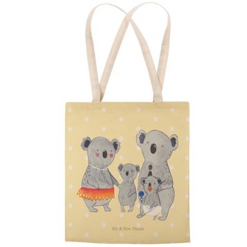 Mr. & Mrs. Panda Tragetasche Koala Familie - Gelb Pastell - Geschenk, Kinder, Tasche, Muttertag, S (1-tlg), Einzigartig Bedruckt