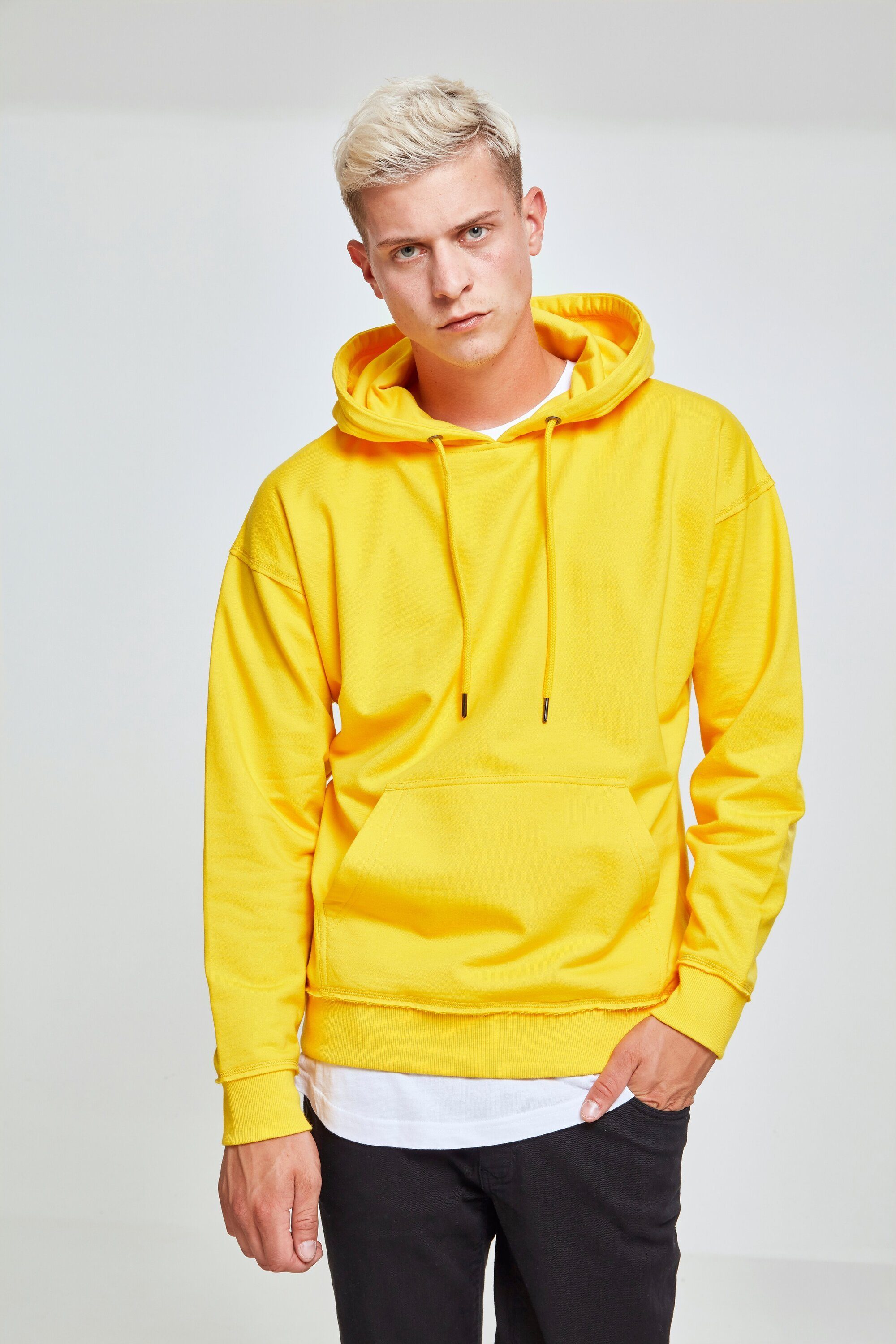 URBAN CLASSICS Sweater Herren Oversized Sweat Hoody (1-tlg) chrome yellow