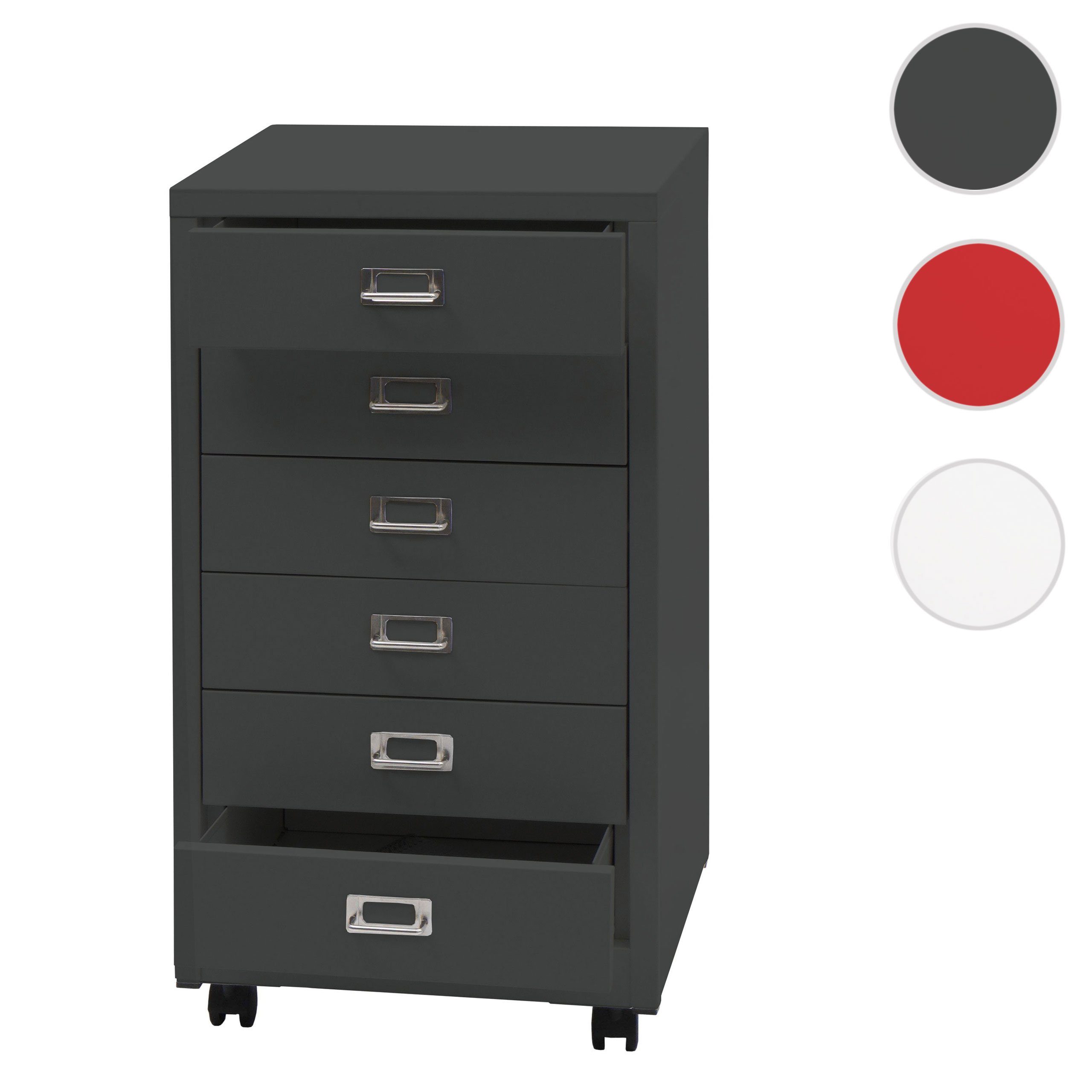 MCW Rollcontainer MCW-L49, (1 St), 6 geräumige Schubladen mit Haltegriffen