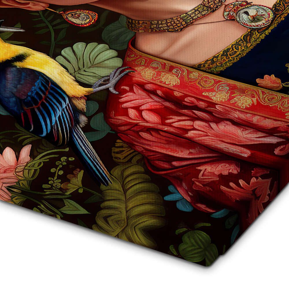 Posterlounge Wandbild Frida Kahlo mit exotischen Vögeln, Mark Ashkenazi, erhältlich als Poster, Leinwandbild, Wandsticker oder Acrylglasbild
