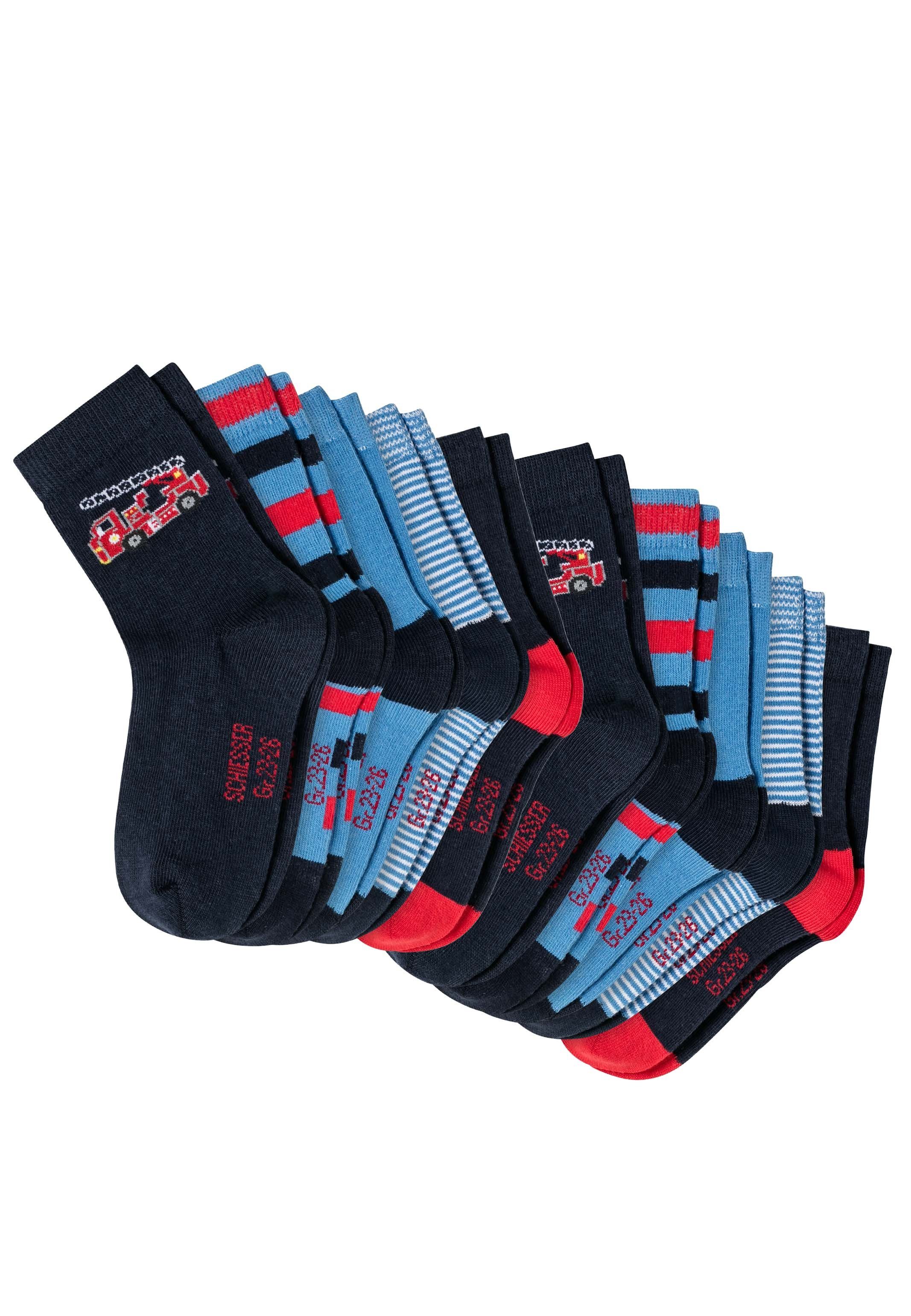 Schiesser Langsocken Feuerwehr - 10 Paar (Spar-Set, 10-Paar) Kindersocken - Baumwolle -