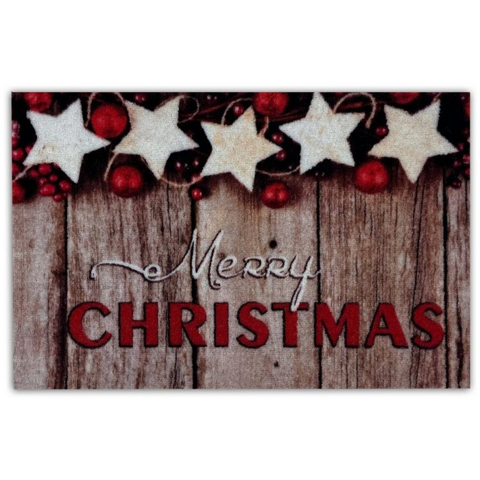 Fußmatte Astra Weihnachts - Fussmatte 40x60cm Sterne Merry Christmas rot ASTRA