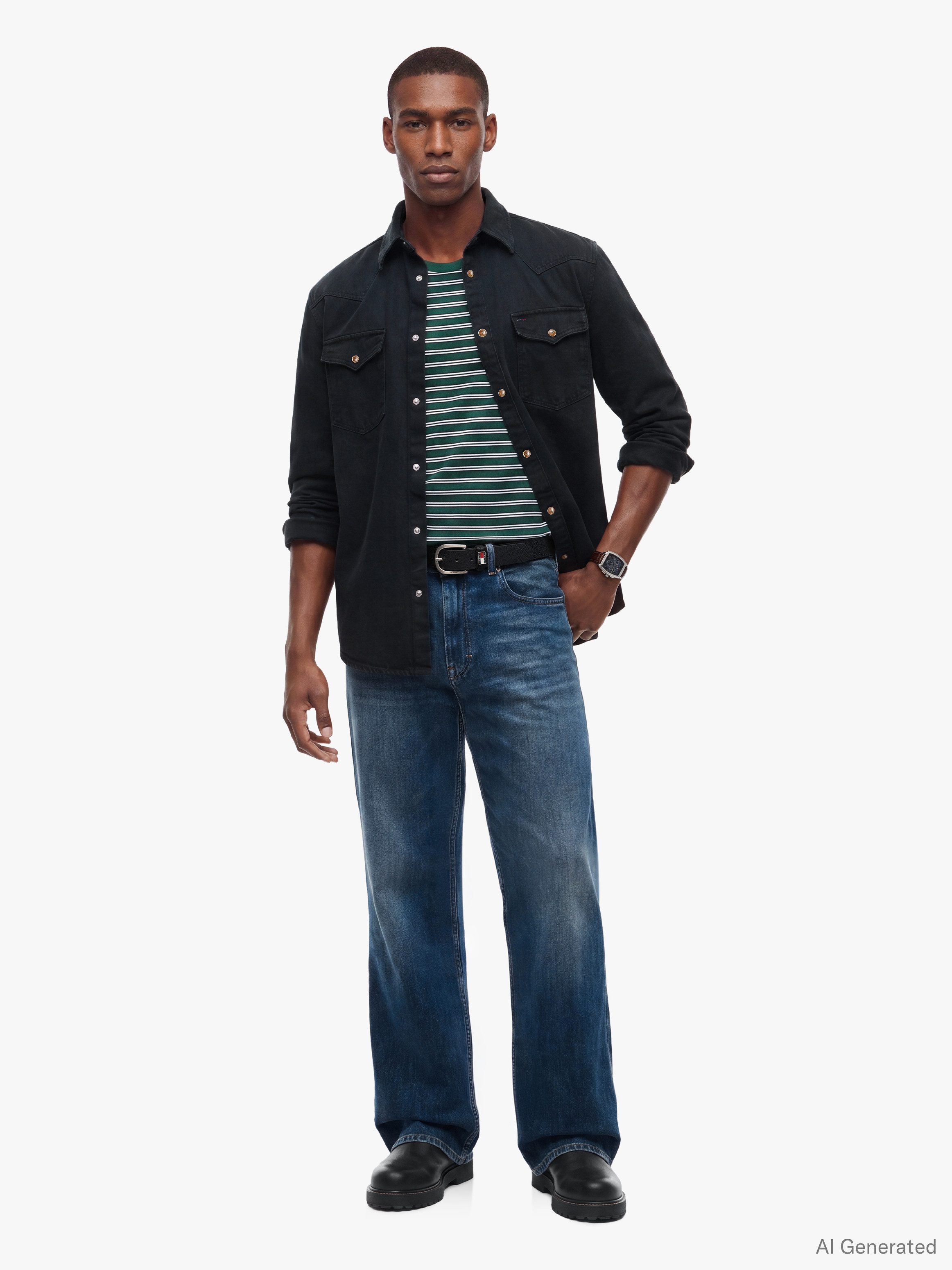 Tommy Jeans Langarmhemd REGULAR WASHED WESTERN SHIRT Regular fit mit Hemdkragen – Bild 4 von 5