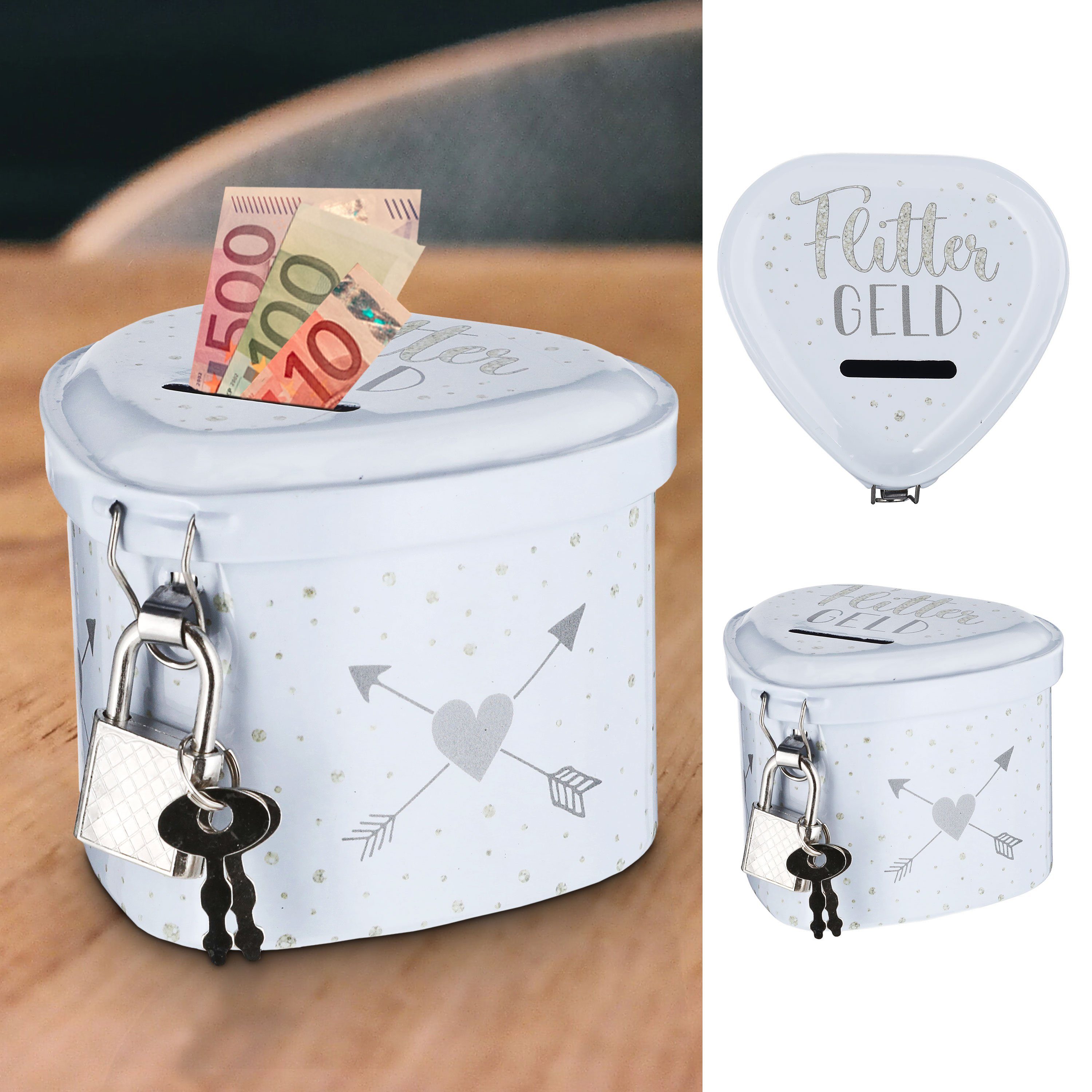 CEPEWA Spardose Spardose Herz Flittergeld Hochzeit günstig online kaufen