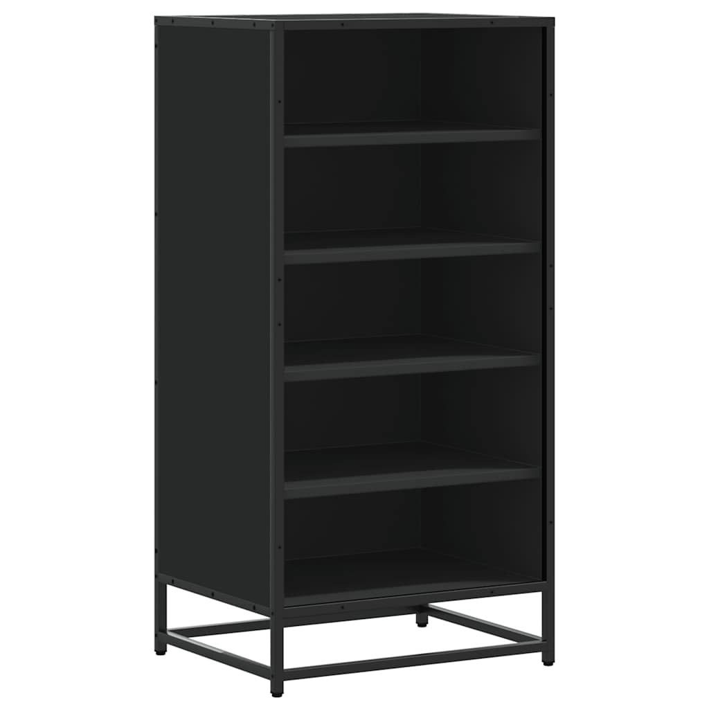 vidaXL Schuhregal Schuhregal Schwarz 48x38x97,5 cm Holzwerkstoff, 1-tlg.