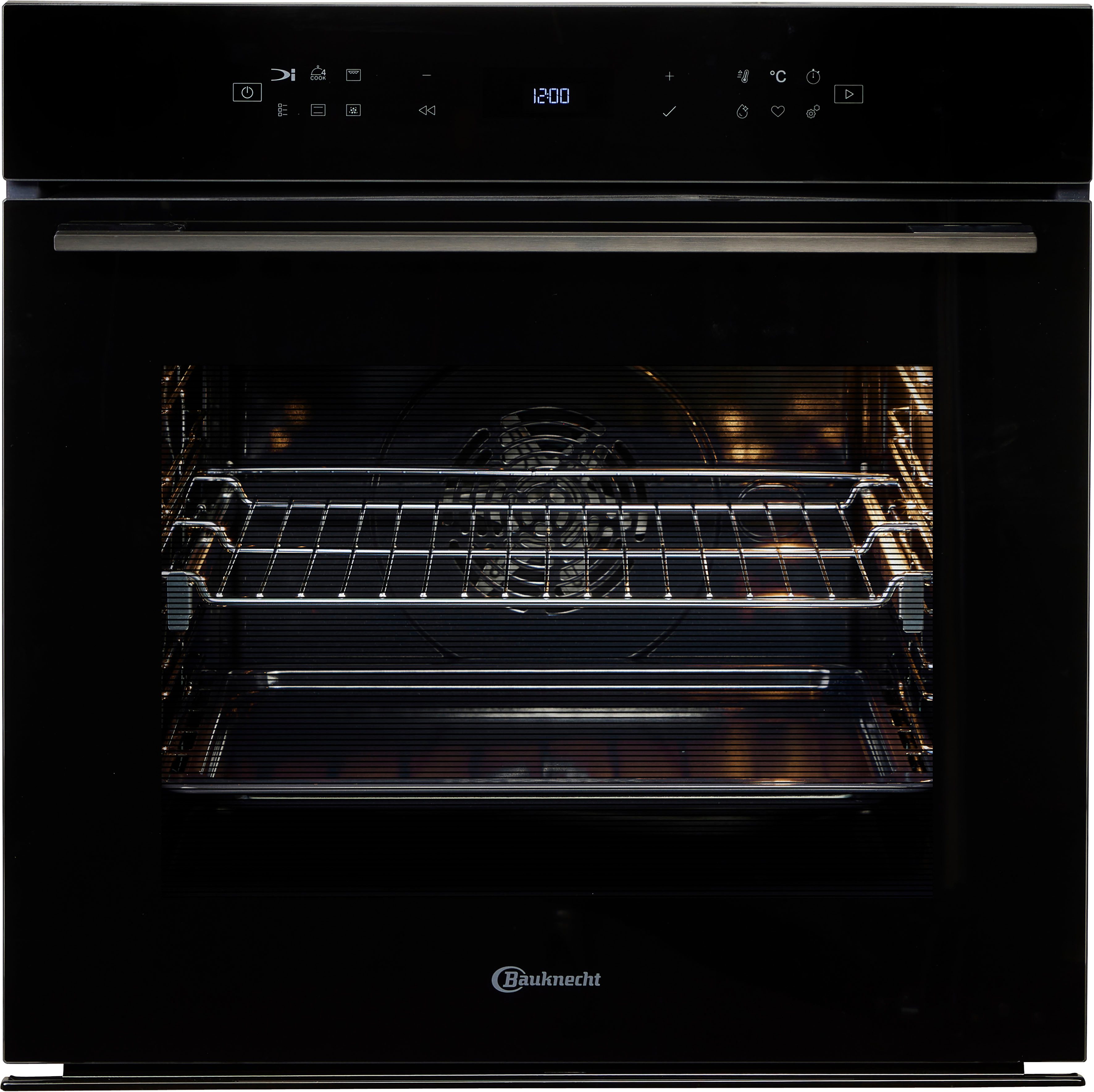 BAUKNECHT Einbaubackofen BBI78HT1SK, mit 1-fach-Teleskopauszug, Hydrolyse, AirFry-Funktion, Pizzafunktion, 1-fach-Teleskopauszug, Hydrolyse