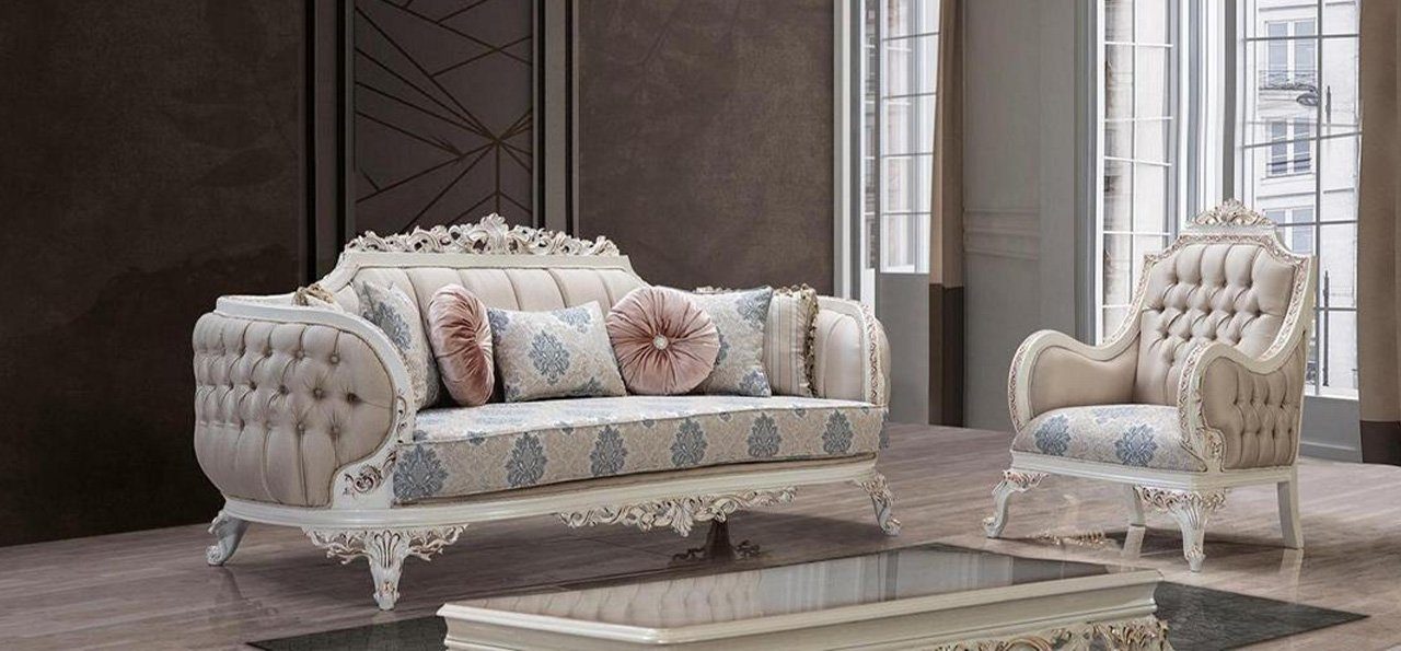 JVmoebel Sofa Sitzer 3 Couchen In Luxus Europe Stoff, Chesterfield Sofa Sofas Designer Made Polster