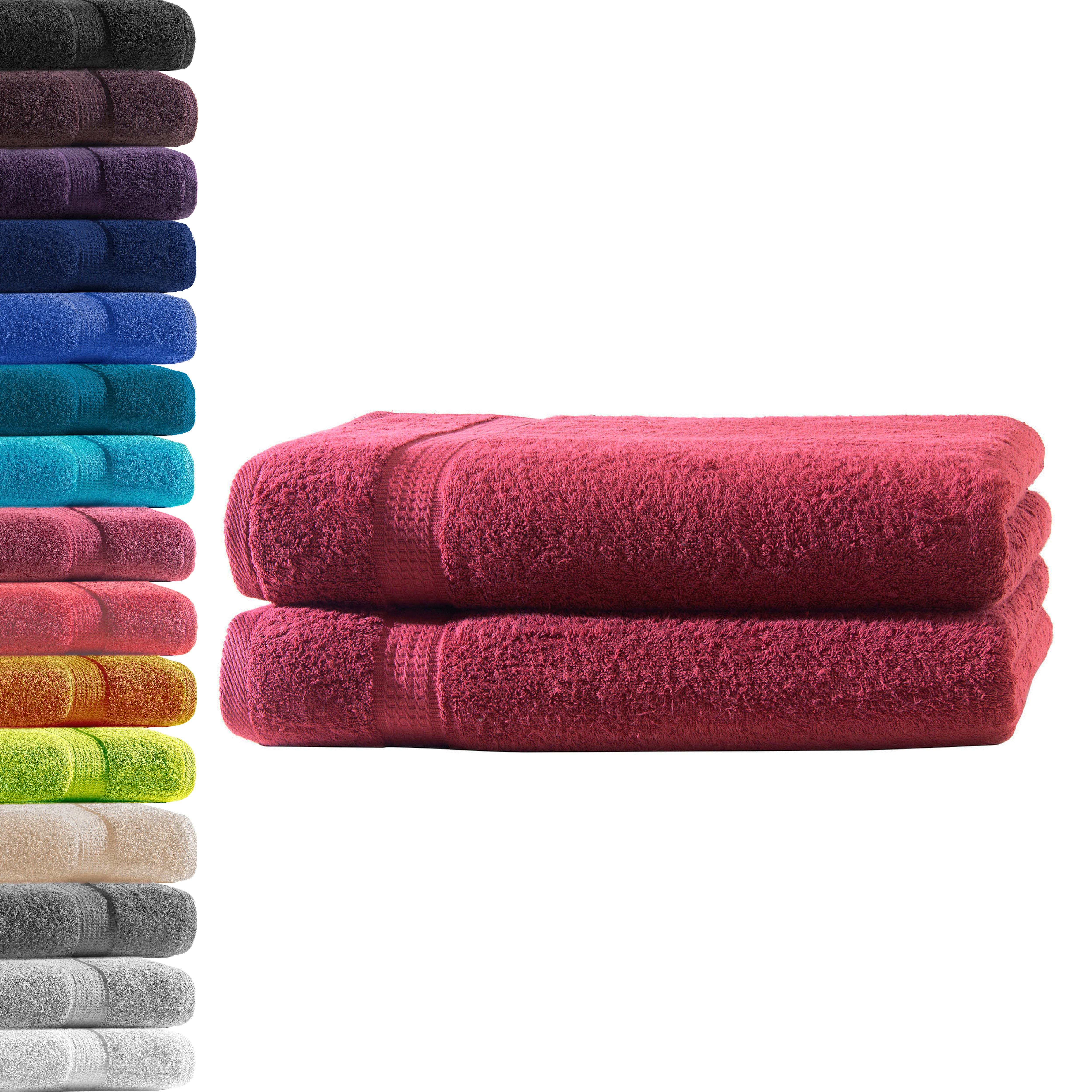 Hometex Premium Textiles Handtuch in Premium Qualität 500 g/m², Feinster Frottier-Stoff 100% Baumwolle, 2x Duschtuch, weich, saugfähig, extra schwer & flauschig