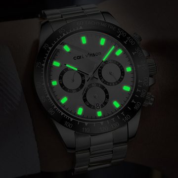 GelldG Quarzuhr Uhr wasserdicht leuchtend Lesen Chronograph mit Kalender Armbanduhr