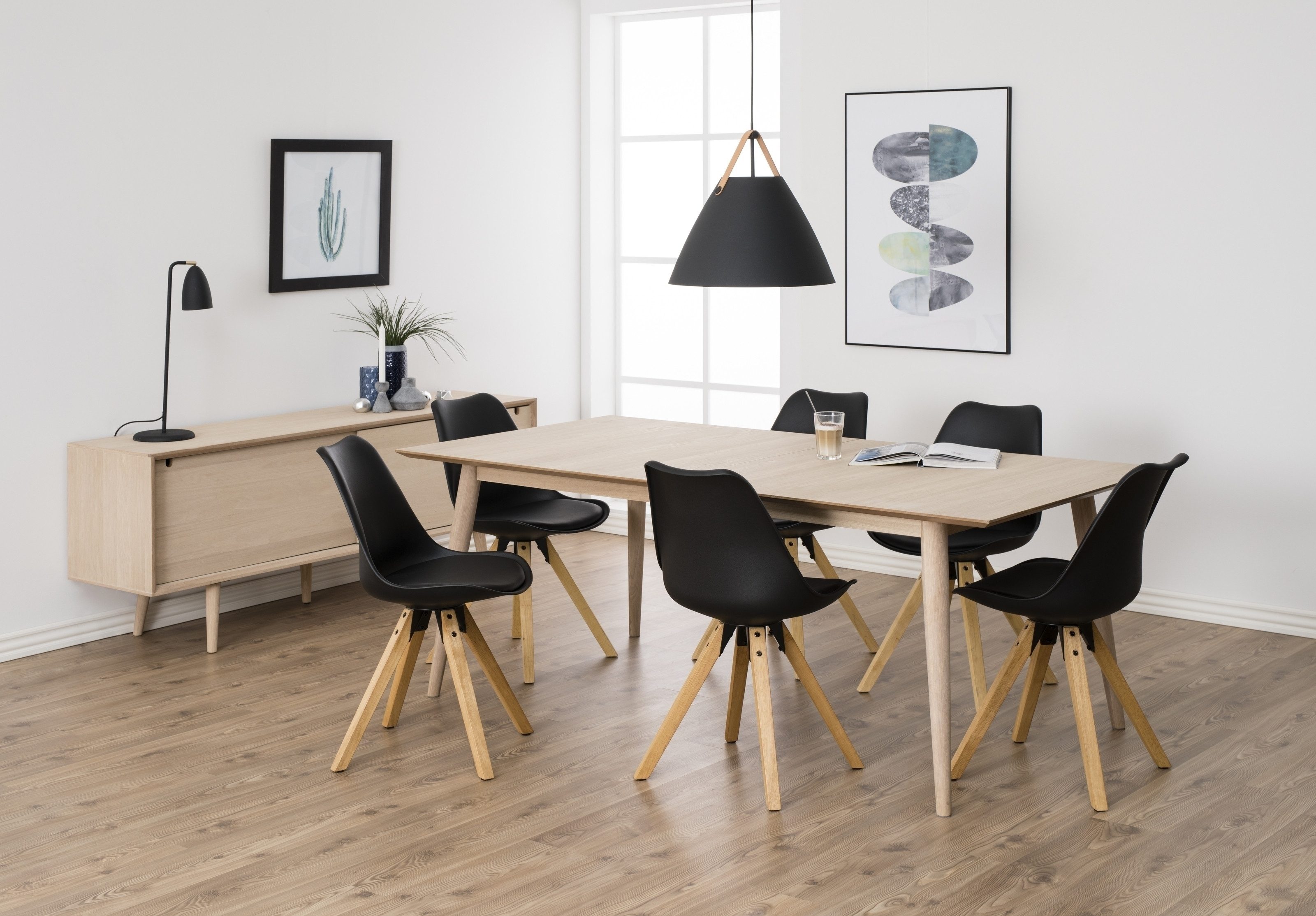 freiraum Anrichte Century, in Eiche weiss pigmentiert - 180x71x45cm (BxHxT)