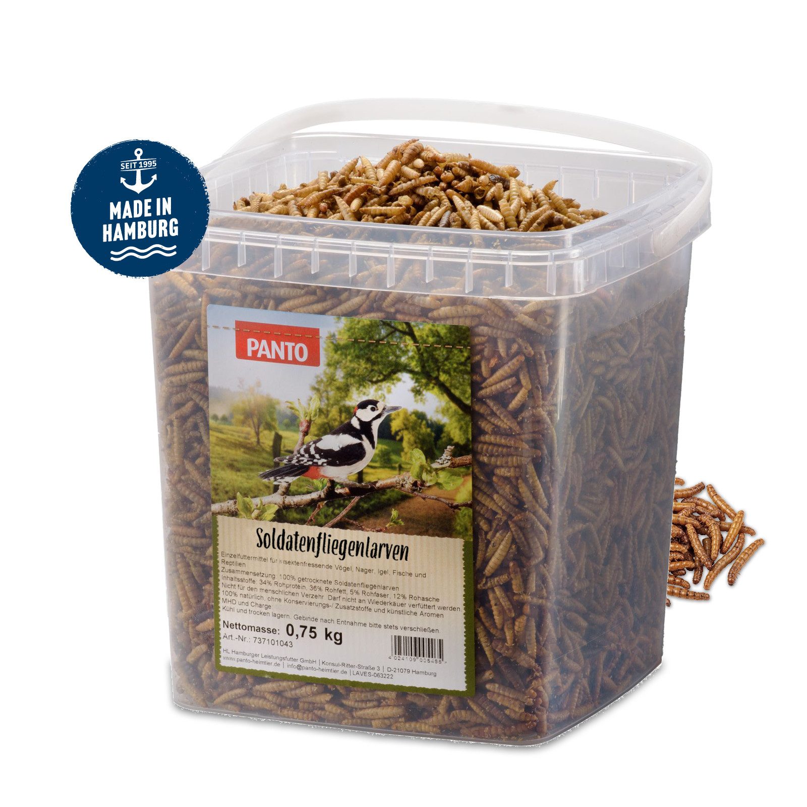 PANTO Soldatenfliegenlarven 750g, Soldatenfliegenlarven