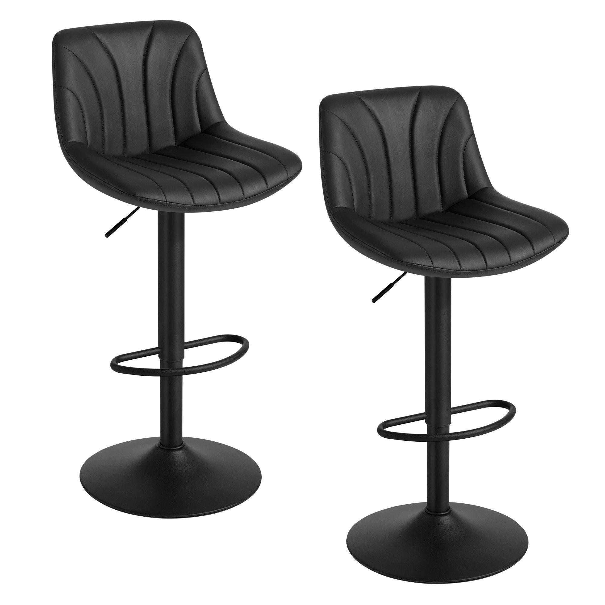 VASAGLE Barhocker Barstuhl, Küchenhocker, höhenverstellbar, um 360° drehbar (2 St., 2er Set), 46,5 x 43 x (88-108) cm (T x B x H), für Esszimmer, Küche