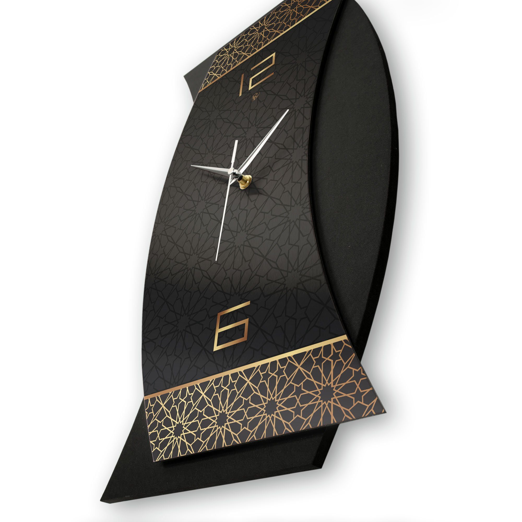 Quarzuhrwerk; Feder modern) 3D oder (ohne außergewöhnlich, Golden Wanduhr Designer-WANDUHR Ornament Kreative elegant, Funk- Ticken;