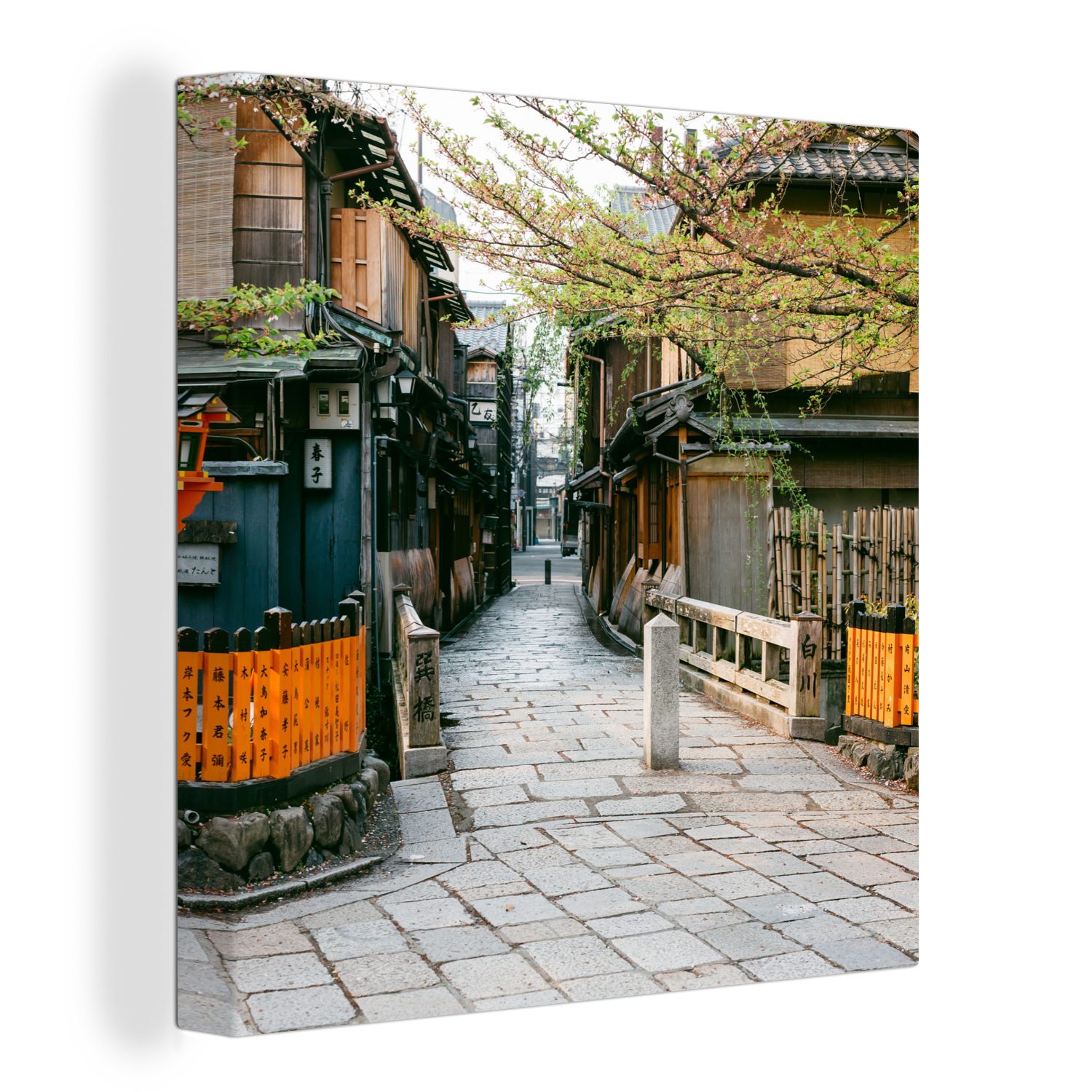 Bilder Brücke in Japan, (1 Shiragawa-Fluss St), Schlafzimmer Leinwandbild über Leinwand die Wohnzimmer OneMillionCanvasses® für Tatsumi-kyo, Kyoto, den