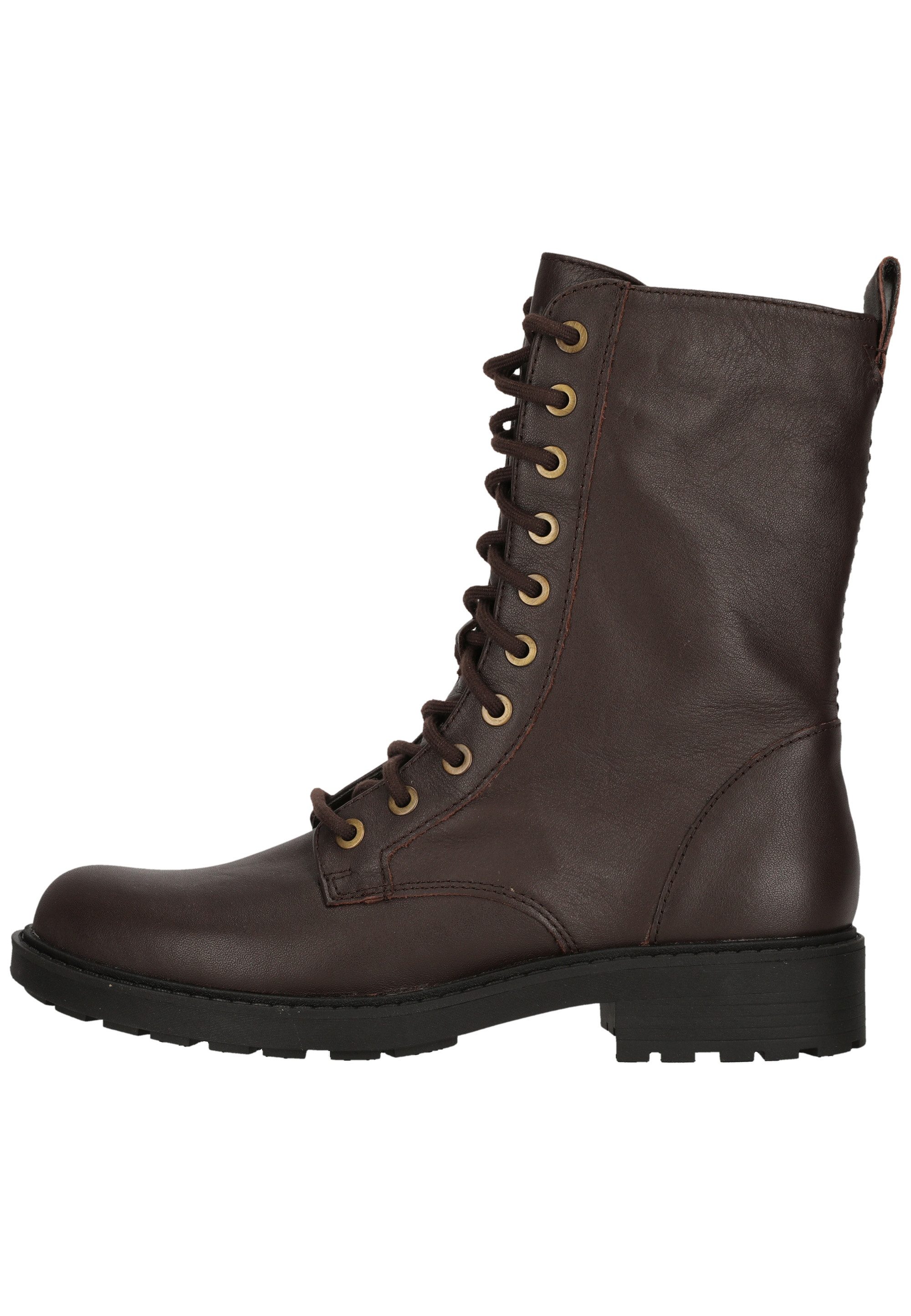 Clarks Orinoco2 Style Dark Brown Lea Stiefel mit klassischer Schnürung