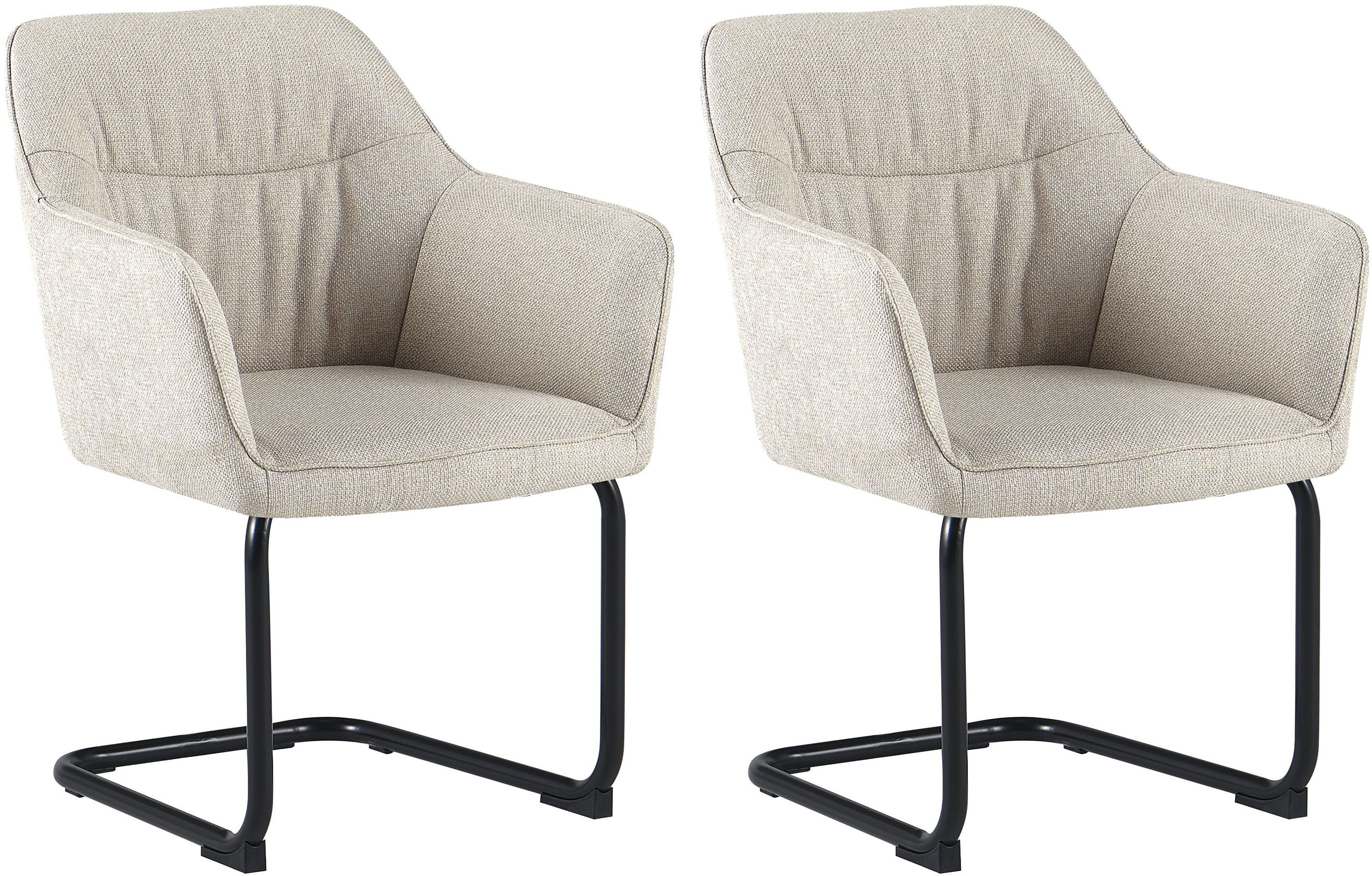 OTTO home Freischwinger Elba (Set, 2 St), gemütlicher Stuhl / Sessel, 180 Grad drehbar, Auto Return, Webstoff