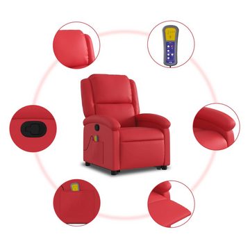 vidaXL Sessel Massagesessel mit Aufstehhilfe Rot Kunstleder (1-St)