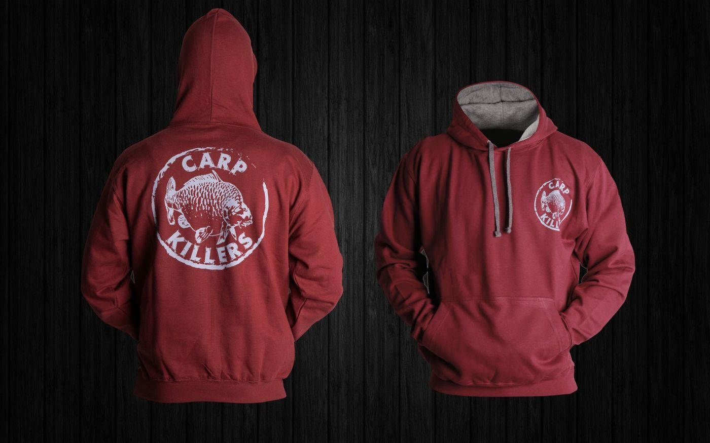 Carp Killers Kapuzenpullover Carp Killers Hoodie burgundy Pullover mit Kapuze