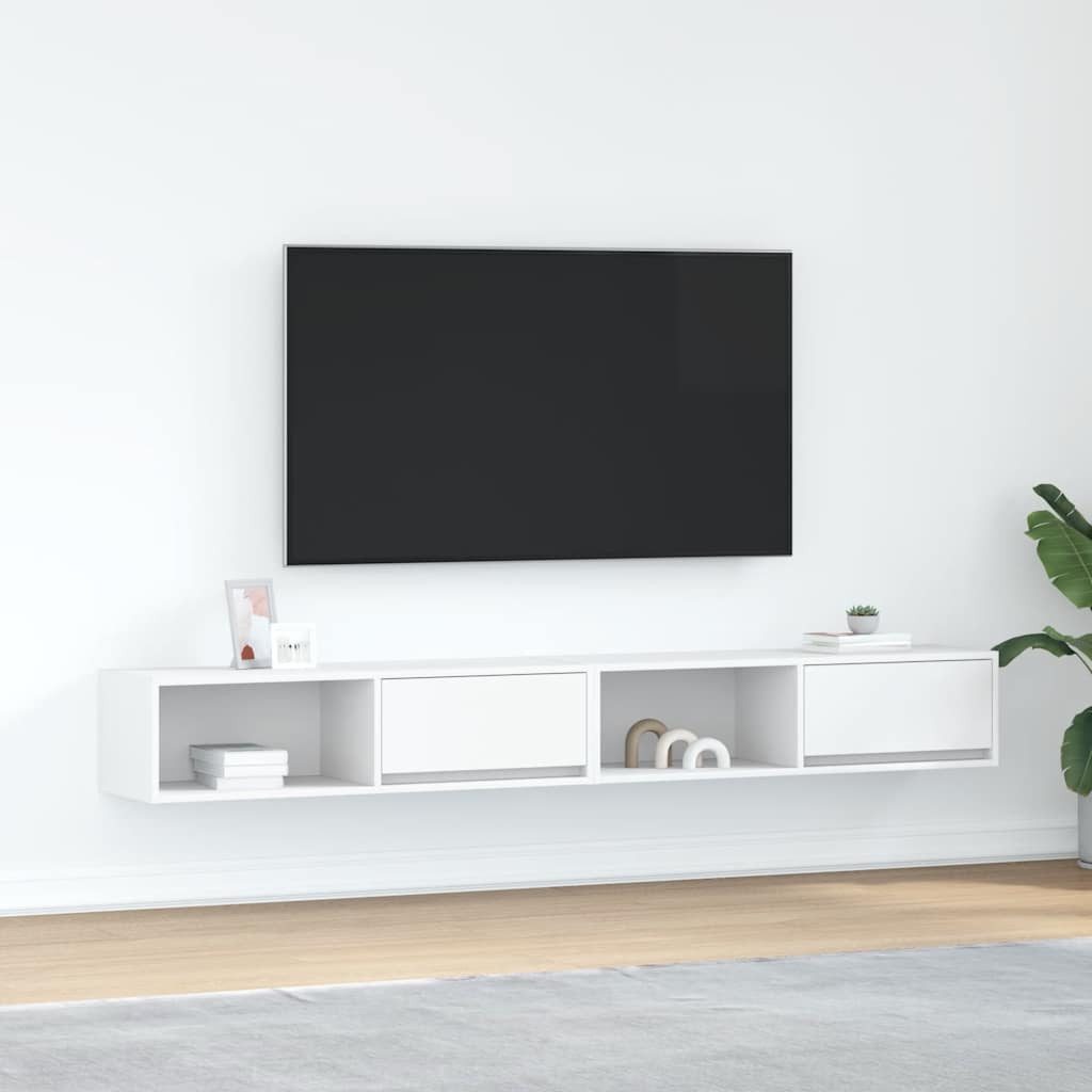vidaXL TV-Schrank TV-Schränke 2 Stk. Weiß 100x31x25,5 cm Holzwerkstoff (2-St)