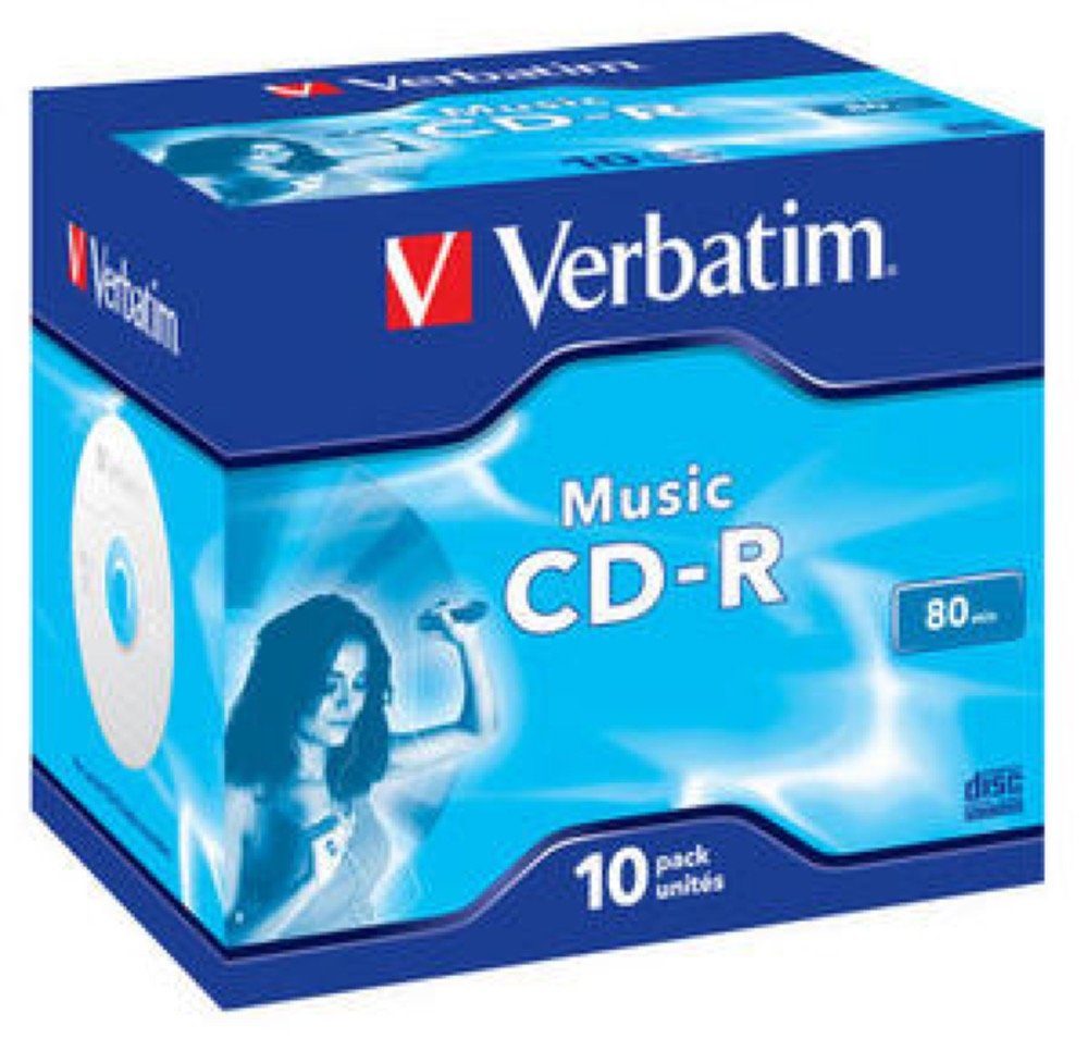 Verbatim CD-Rohling 10 Verbatim Rohlinge CD-R Audio 80 Minuten Musik Jewelcase