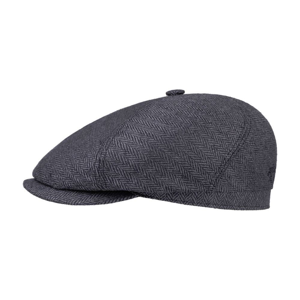 Klassische Marke Stetson Schiebermütze grau-schwarz Cap Flatcap (nein) Stetson Seiden 6-Panel
