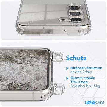 EAZY CASE Handykette Silikon Kette Unifarbe für Samsung Galaxy S23 6,1 Zoll, Schutzhülle zum Umhängen Hülle mit Umhängeband Kettenhülle Grau Taupe