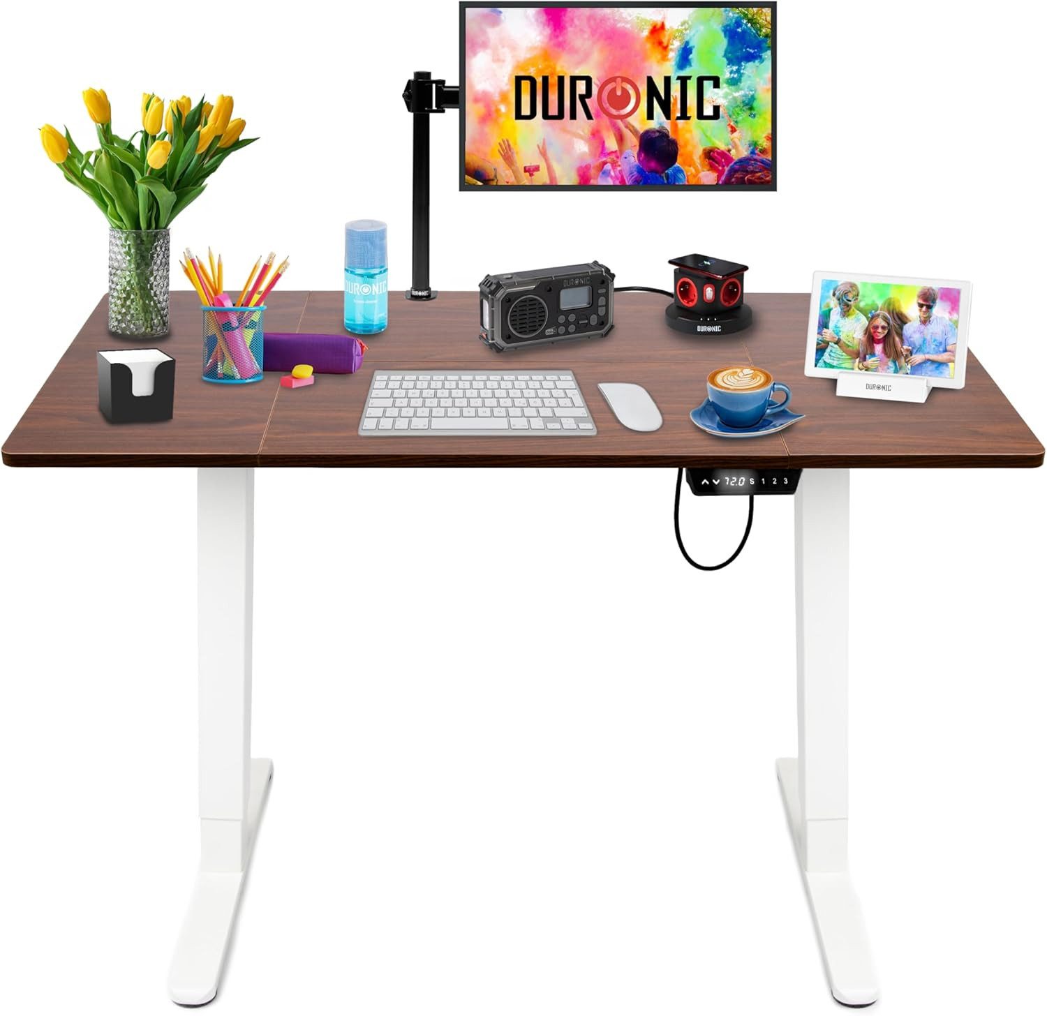 Duronic Schreibtisch, CD120 WT Höhenverstellbarer Schreibtisch, Computertisch für Gaming