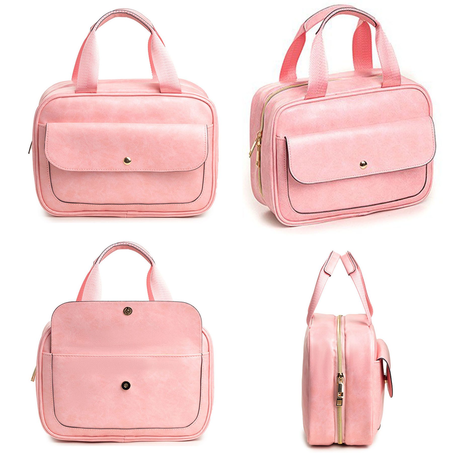 Keyura Kosmetiktasche Kulturtasche Damen wasserdichte  mit Haken,Kulturtasche zum Aufhängen (große Kapazitä Leder Kulturtasche,32 x 13 x 23 cm, rosa, Waschbeutel Kosmetik-Organizer für Damen mit 360°Drehbare Haken), Perfektes Geschenk für Frauen zu Weihnachten,Erntedank oder Geburtstag