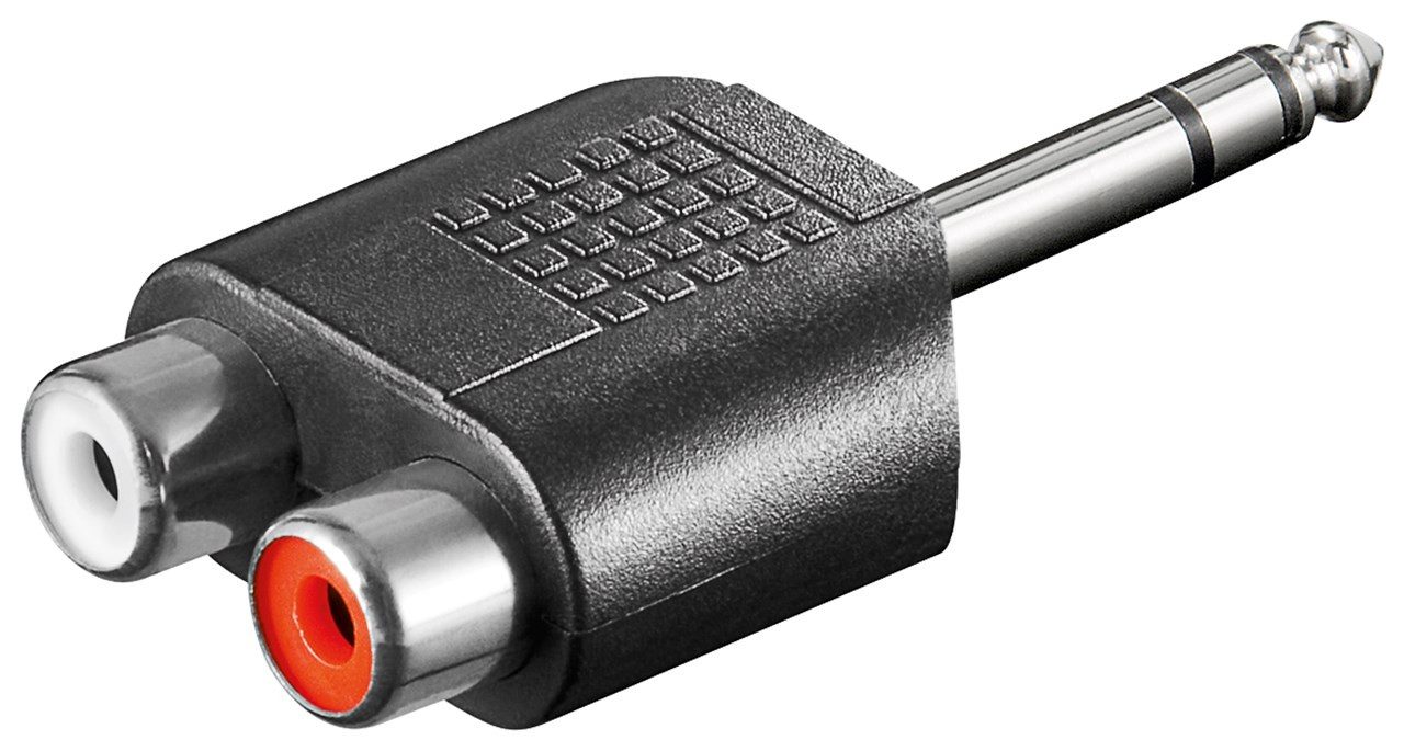 Goobay Cinch Adapter, stereo Buchse zu AUX Klinke 6,35 mm Stecker - 1 USB-Kabel