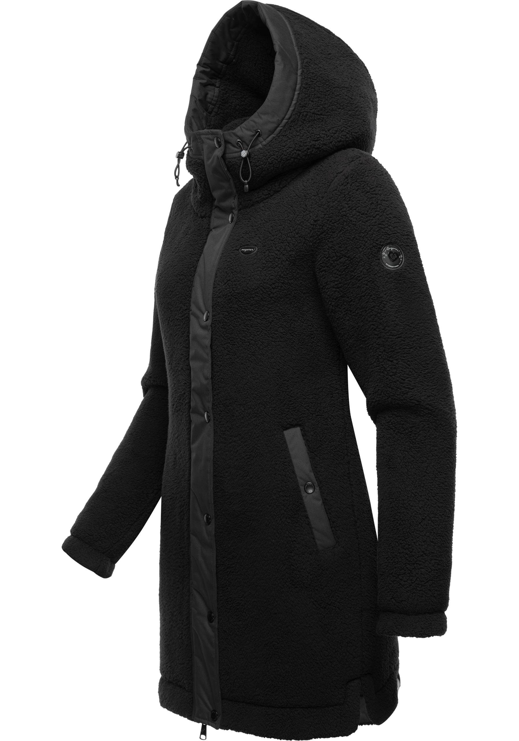 Ragwear Outdoorjacke Cousy flauschige Übergangsjacke mit Teddyfell und Kapuze