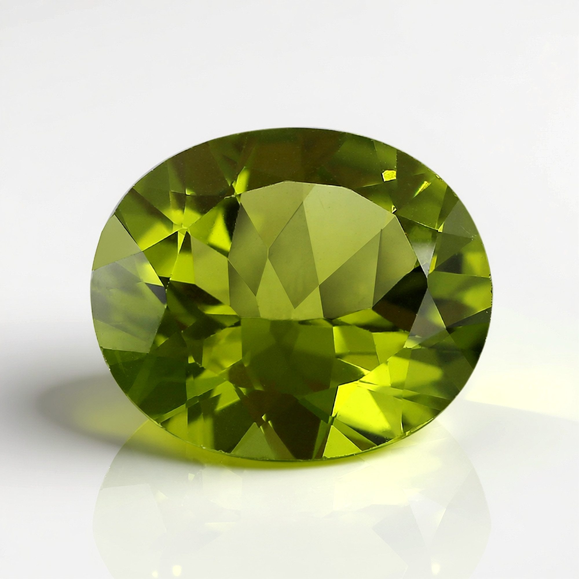 Cavill Edelstein Cavill Ring 7,12 ct Kaschmir-Peridot Ovalschliff Grün Sterlingsilber, (1-St)