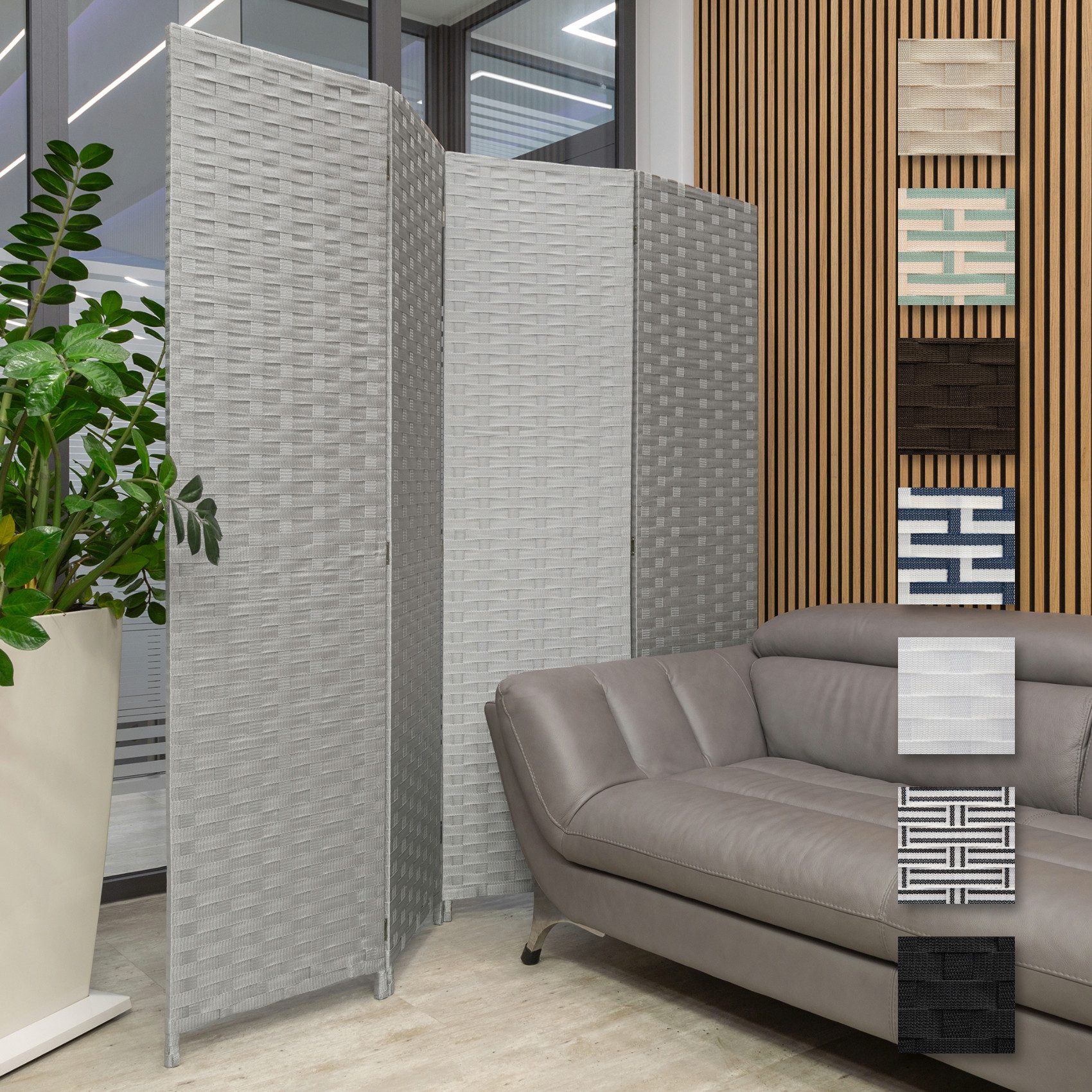 Hexim Raumteiler, Paravent 180x180 cm - Trennwand 4-teilig klappbar für Inn günstig online kaufen