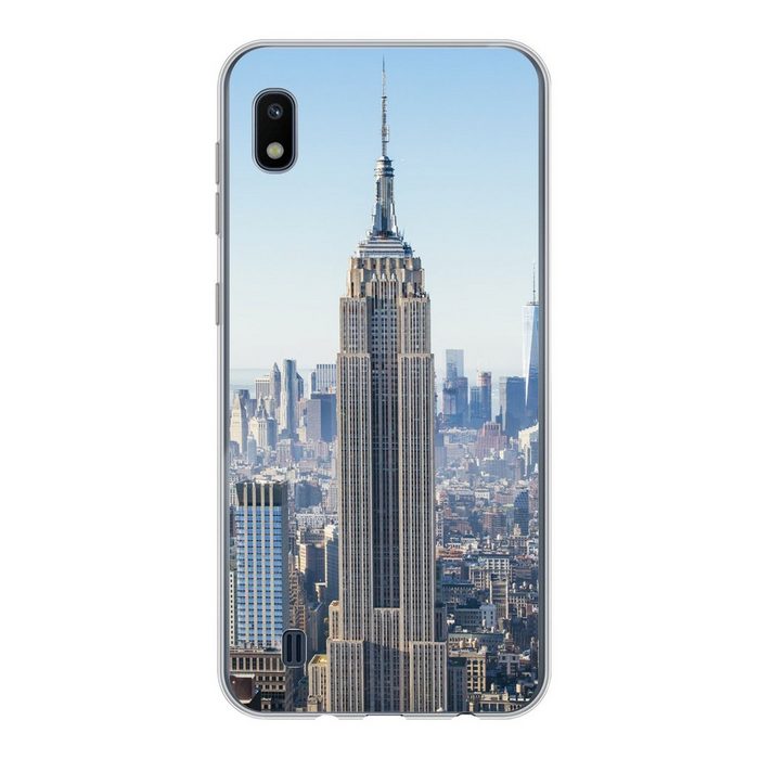 MuchoWow Handyhülle New Yorker Skyline mit dem Empire State Building Handyhülle Samsung Galaxy A10 Smartphone-Bumper Print Handy