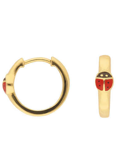 Adelia´s Paar Ohrhänger »333 Gold Ohrringe / Creolen Marienkäfer Ø 14,1 mm«, Goldschmuck für Damen