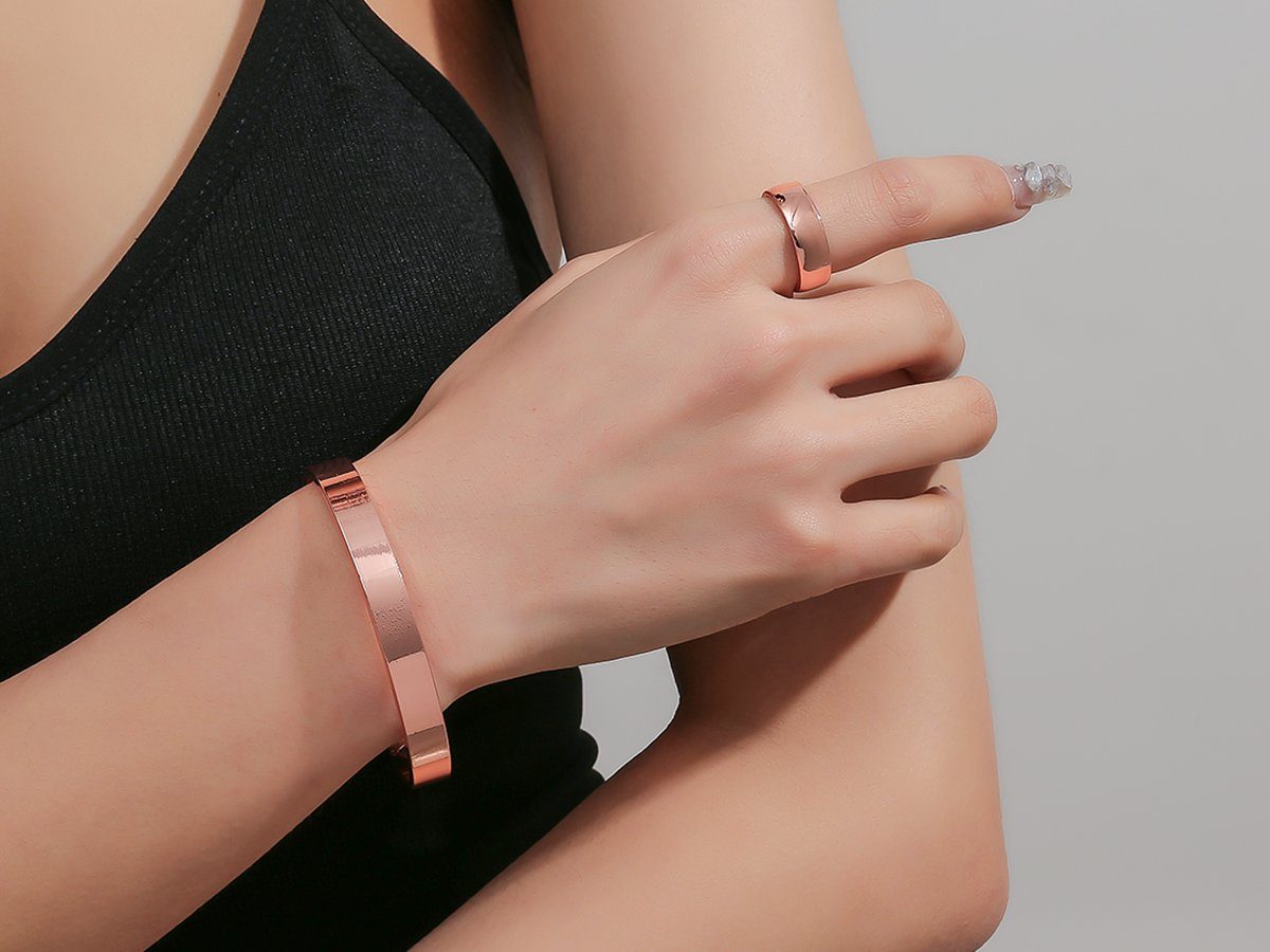 Eyecatcher Armreif Set Armreif und Ring mit Magneten Rosé glänzend