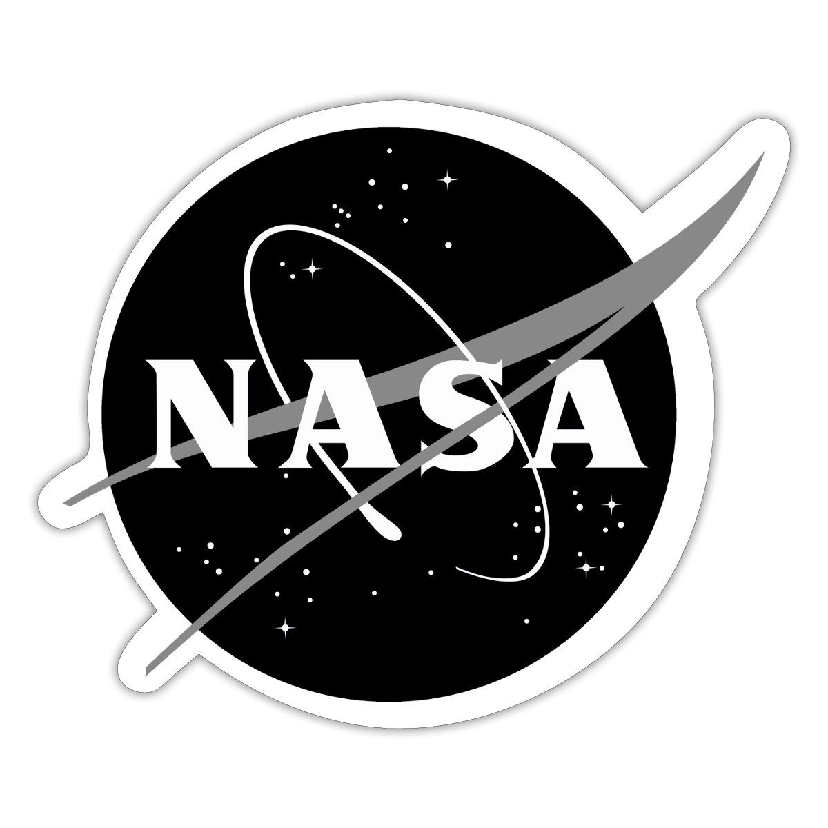 Aufkleber NASA Classic Logo Schwarz Weiß Sticker Aufkleber