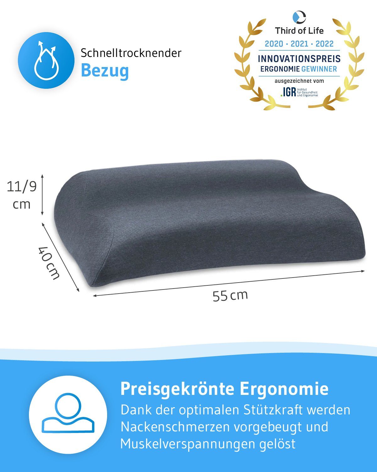 Third of Life Nackenstützkissen MATAR Kopfkissen günstig online kaufen