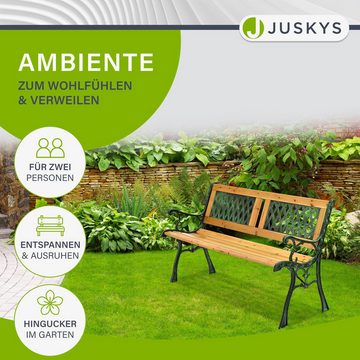 Juskys Gartenbank Sanremo, bequeme Rückenlehne, wetterfeste Materialien, für 2 Personen
