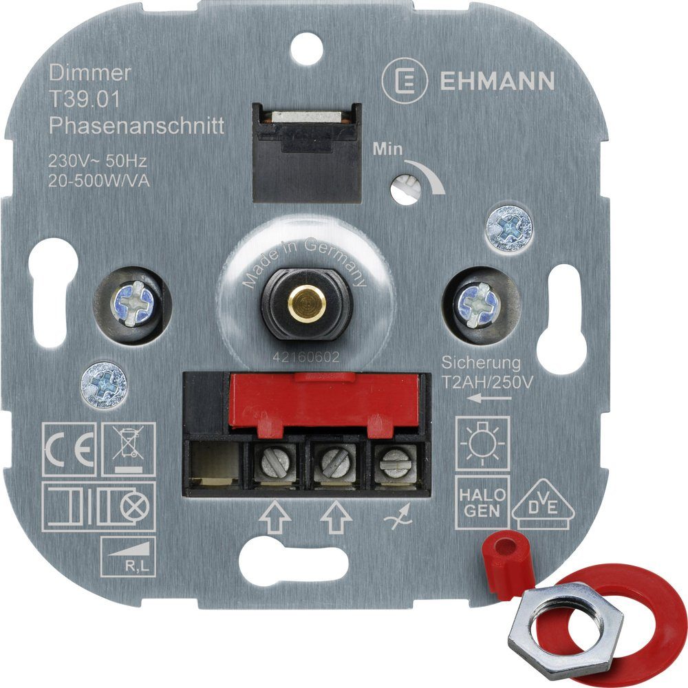 Ehmann Drehdimmer Ehmann 3900x0100 Unterputz Dimmer Geeignet für Leuchtmittel: Glühlampe