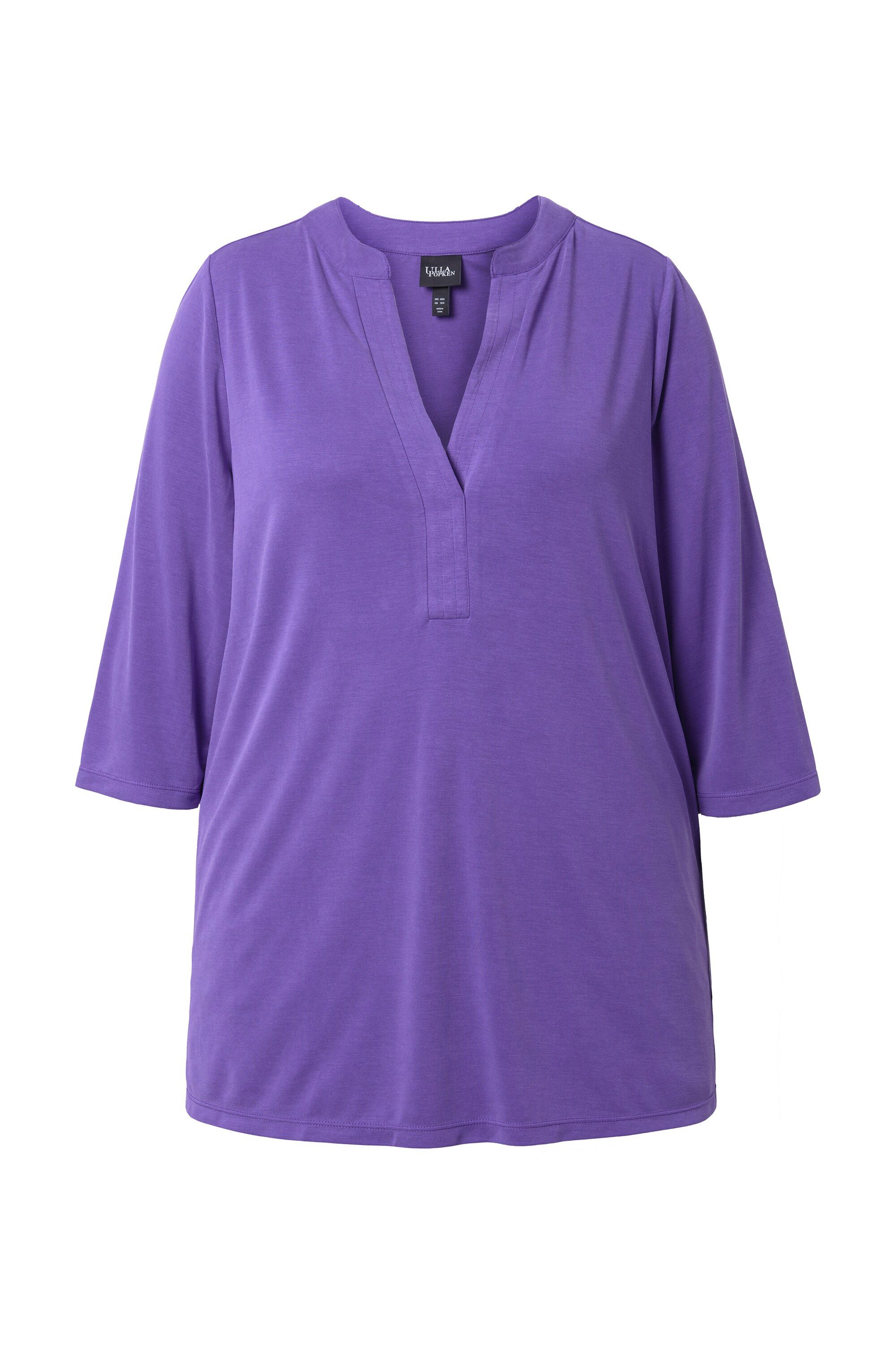 Ulla Popken Longshirt Tunika-Shirt A-Linie Tunika-Ausschnitt 3/4-Arm günstig online kaufen