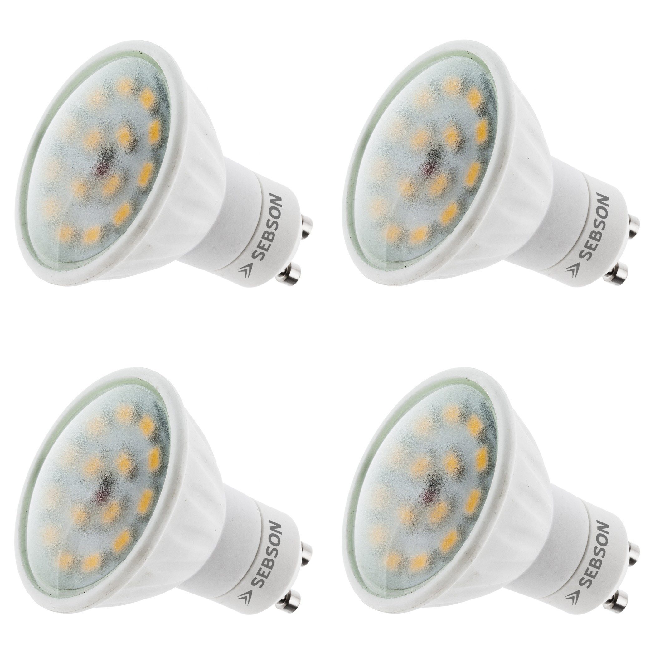 SEBSON LED-Leuchtmittel LED Lampe GU10 warmweiß 5W Strahler 230V Leuchtmittel, GU10, 4 St., Warmweiß, Einbaustrahler 230V