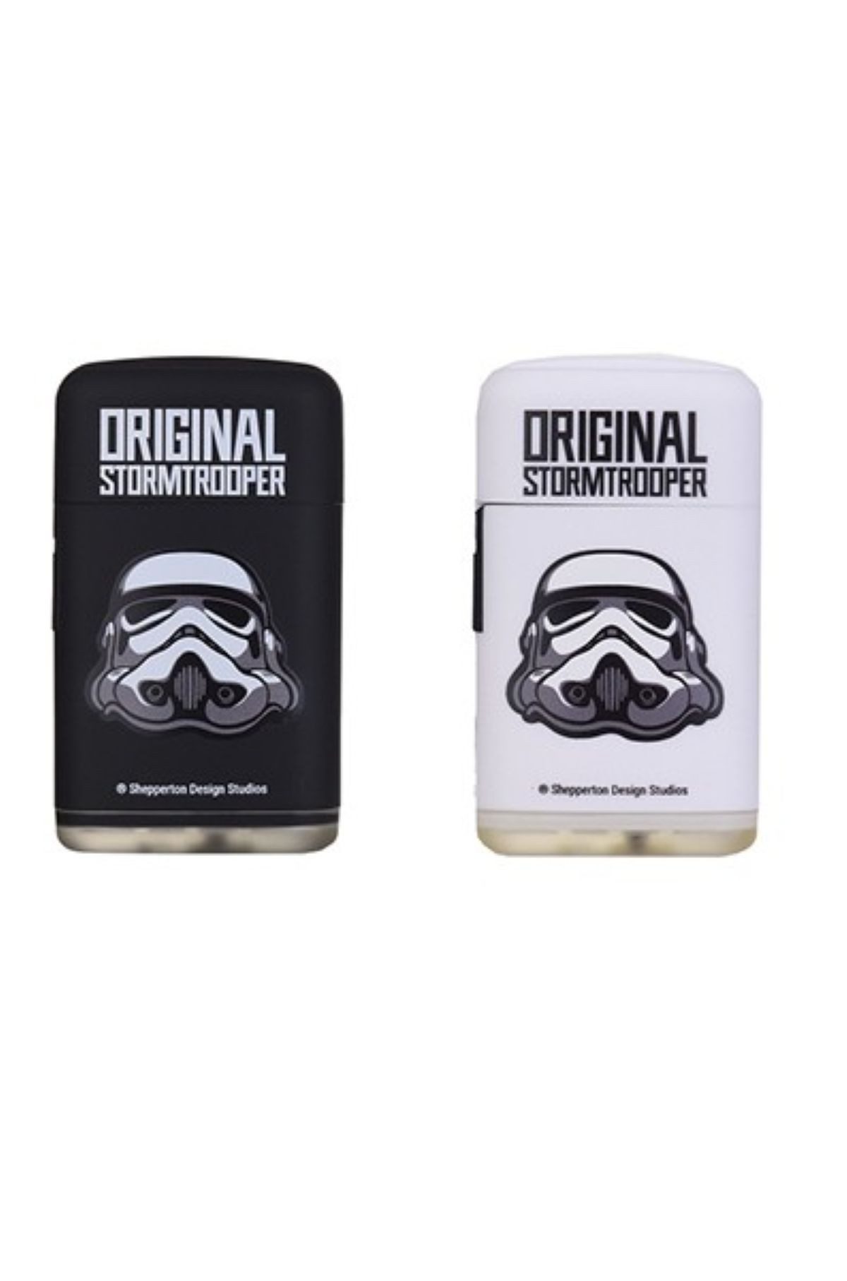 meytrade Feuerzeug original Stormtrooper Jet Flammen im 2er Set schwarz / weiß (2-St), Nachfüllbare Jet Feuerzeuge - indoor & outdoor geeigent