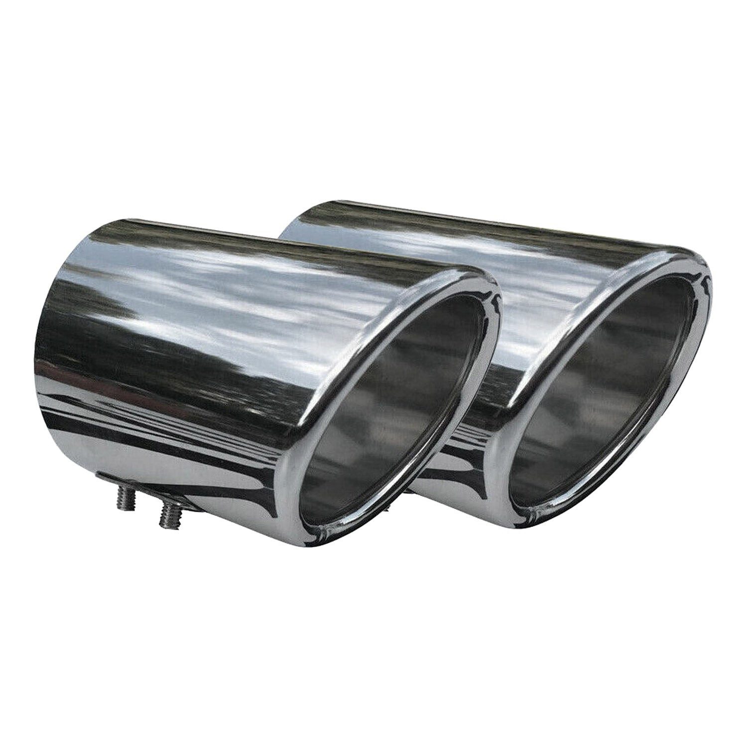 OMAC Auspuff-Flexrohr Auspuffblende Endrohr für VW Golf 2004-2026 Edelstahl Chrom 72mm 2tlg, (2-tlg), Leicht austauschbar - Einzelausstieg