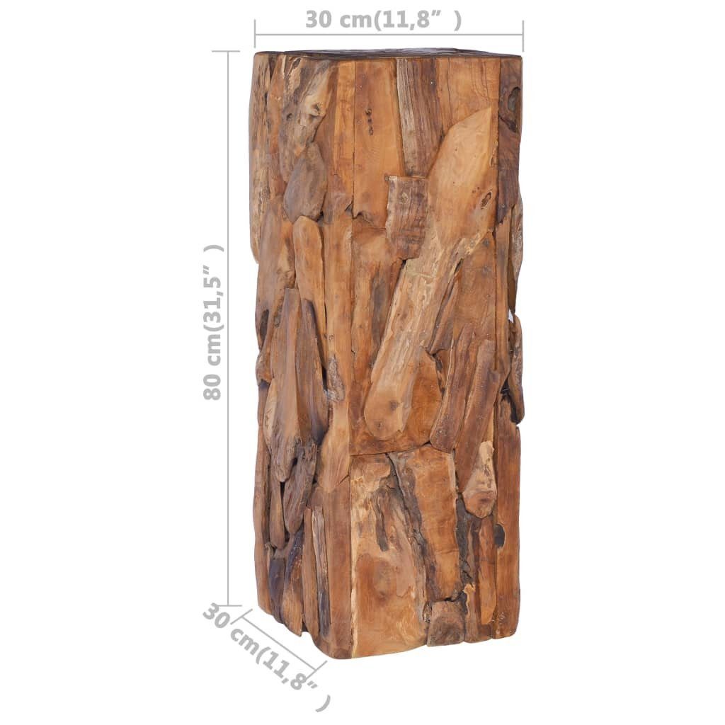 vidaXL Beistelltisch Massivholz 30x30x80 Beistelltisch cm (1-St) Teak