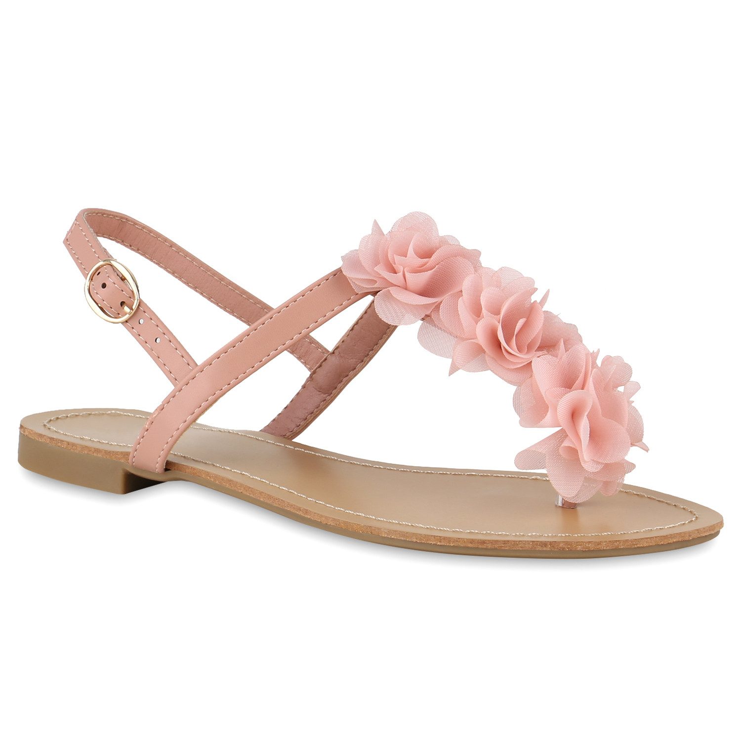 VAN HILL 841288 Zehentrenner Damen Zehentrenner Sandalen Volants Zehenstegs günstig online kaufen