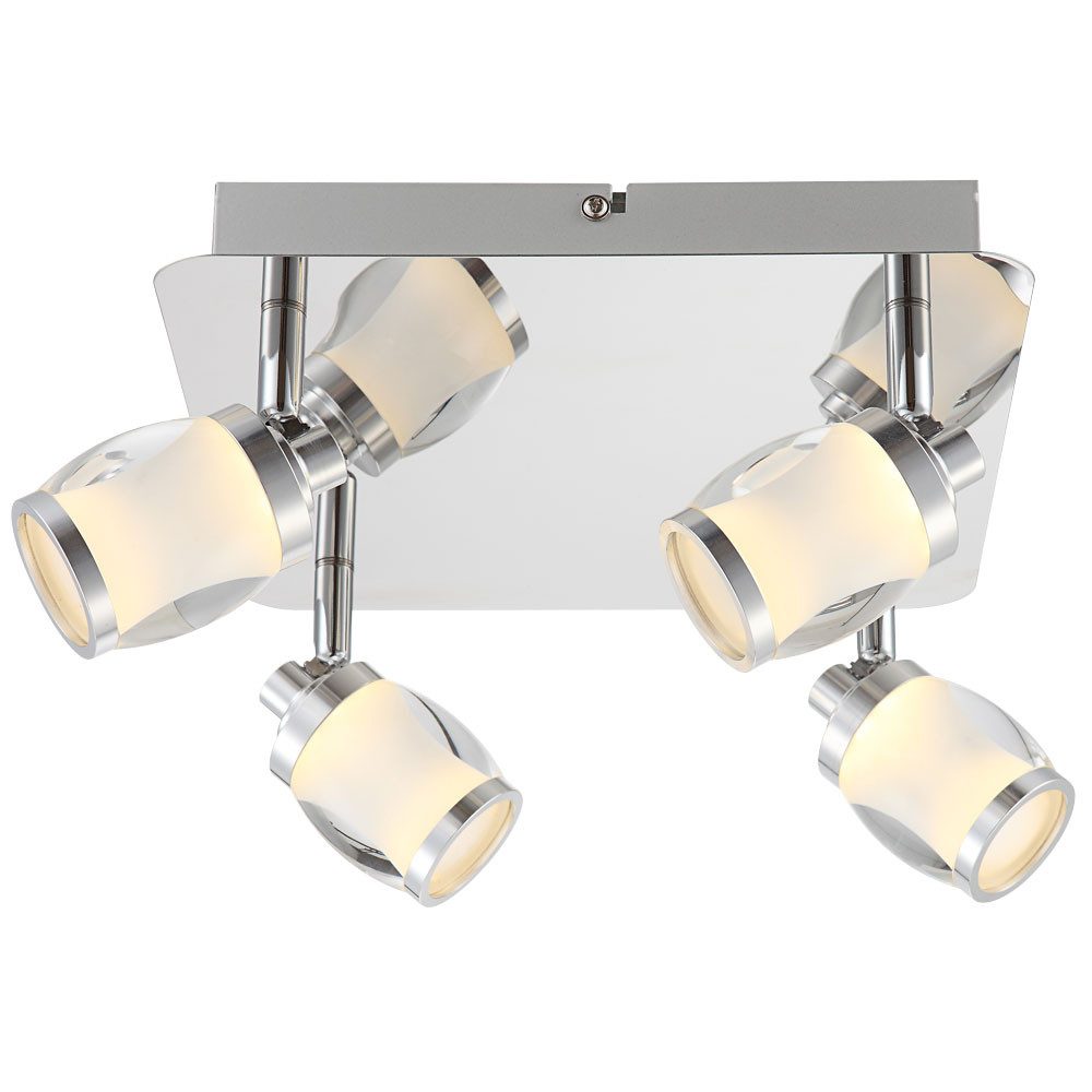 GLOBO LIGHTING LED Deckenleuchte, LED-Leuchtmittel fest verbaut, Warmweiß, Deckenlampe Deckenstrahler Wohnzimmer 4 flammig schwenkbar LED L 25 cm